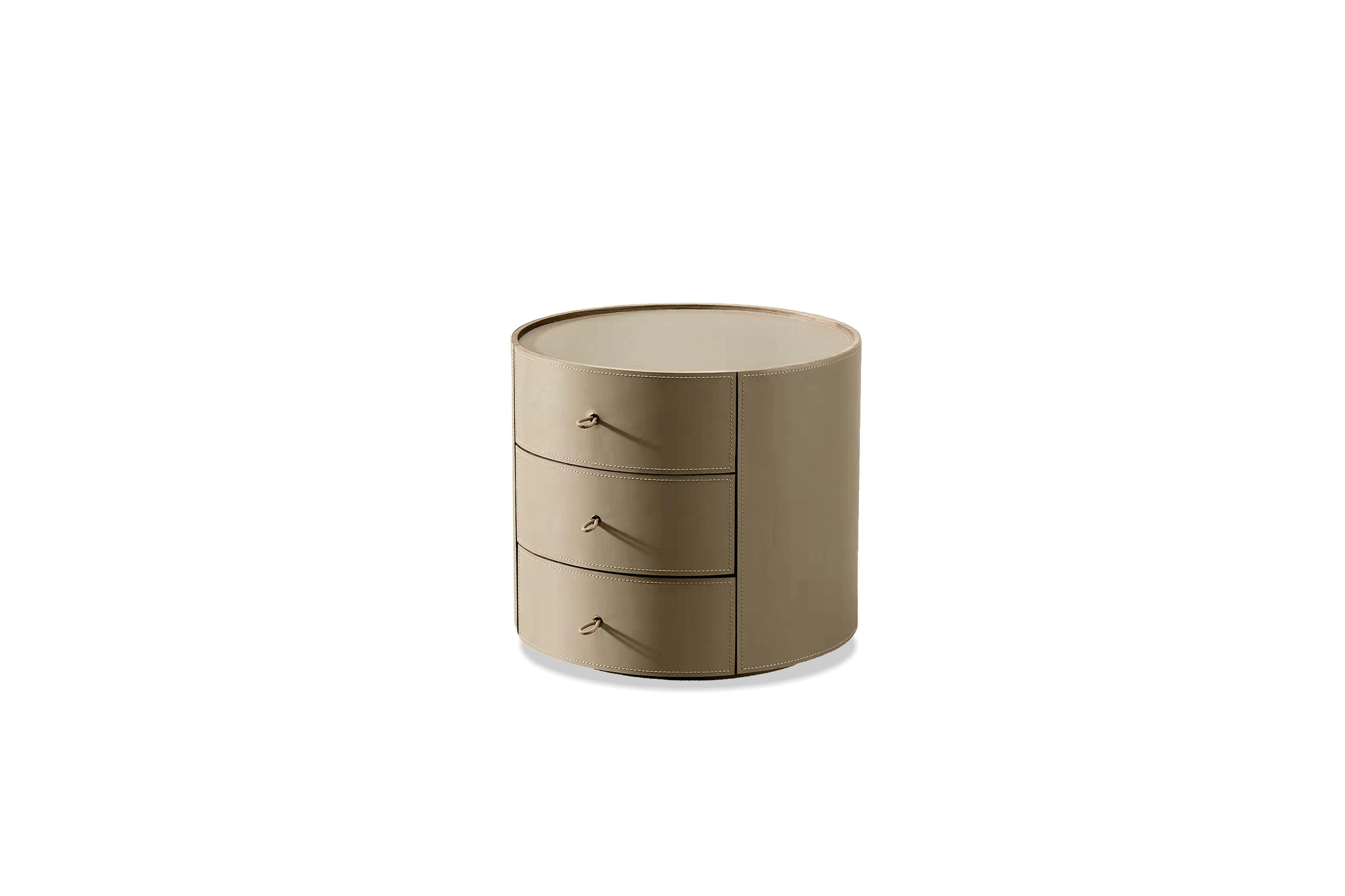 NERU Side Table Round 3-Drawer - Remutear