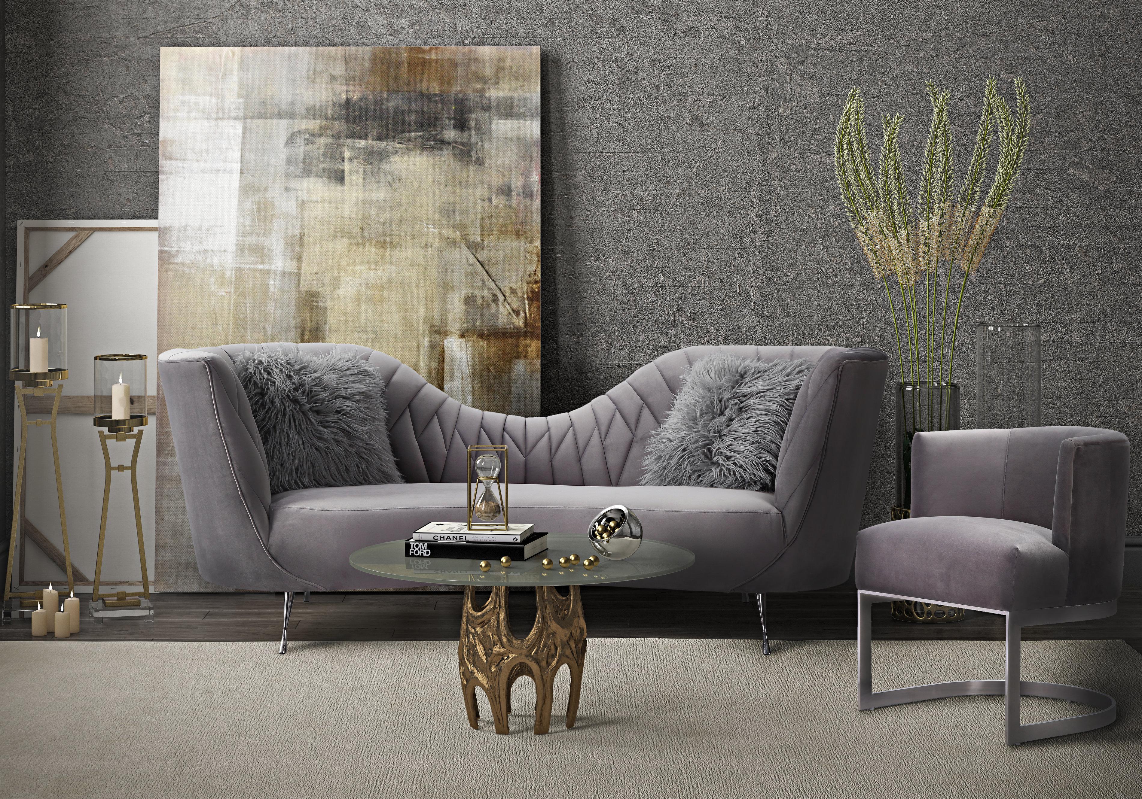 Eva Grey Velvet Sofa - Remutear