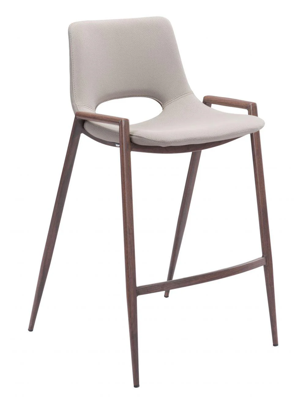 Desi Counter Chair (Set of 2) Beige & Walnut - Remutear