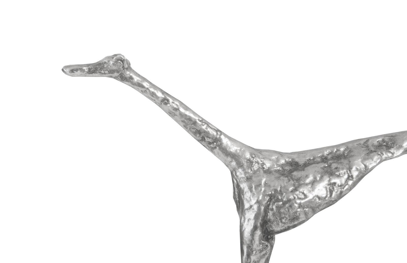 Greyhound on Black Metal Base, Silver Leaf - Remutear