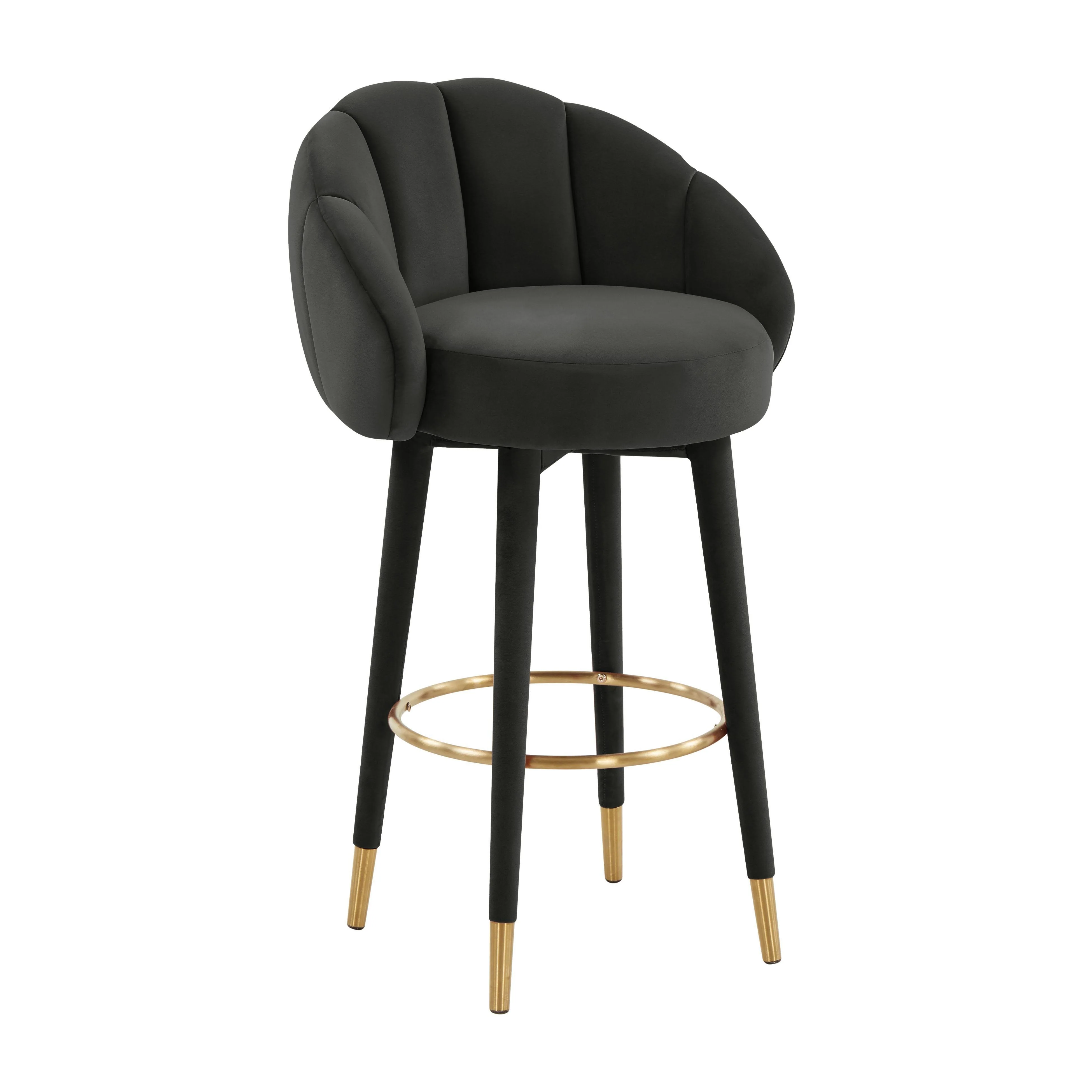 Myla Black Swivel Bar Stool - Remutear