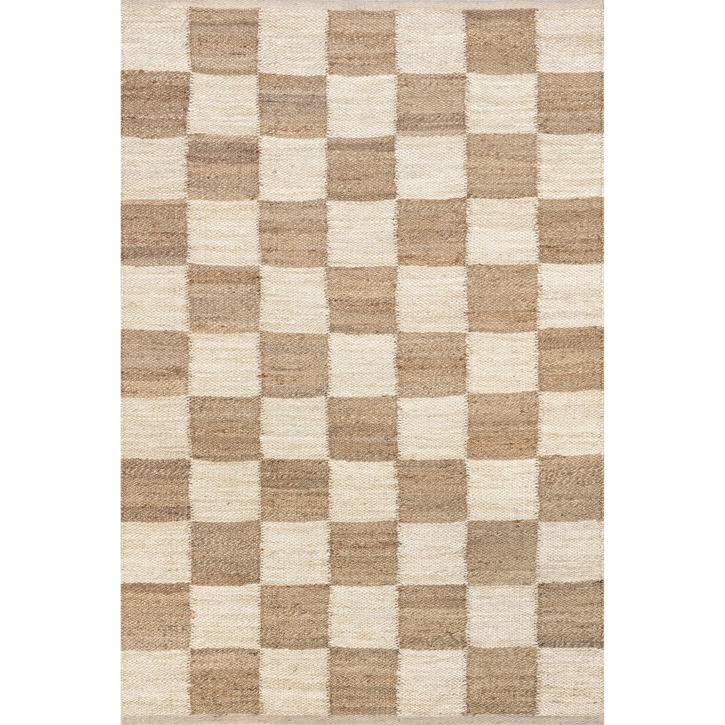Christana Traditional Checkered Jute Area Rug - Remutear