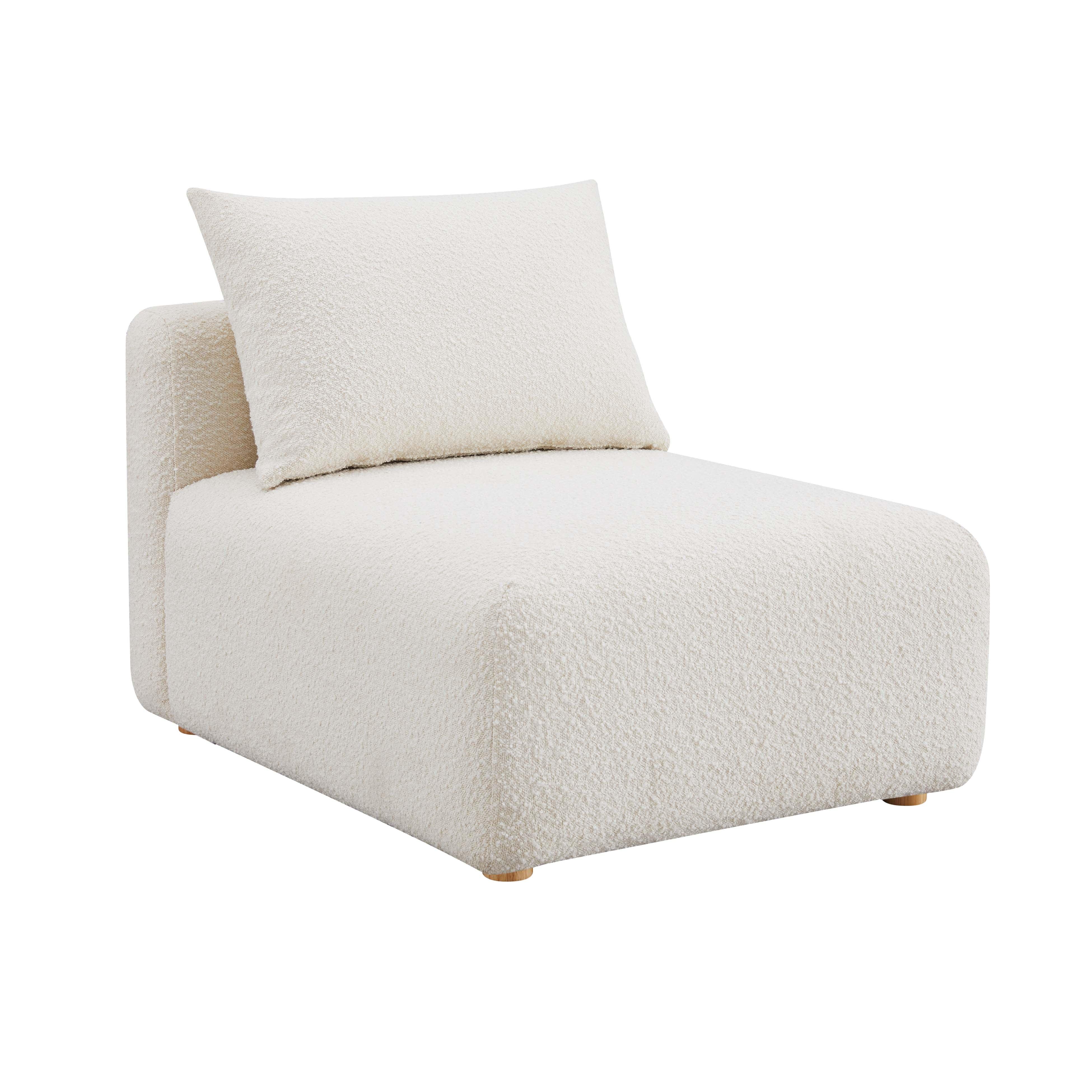 Hangover Cream Boucle Modular Armless Chair - Remutear