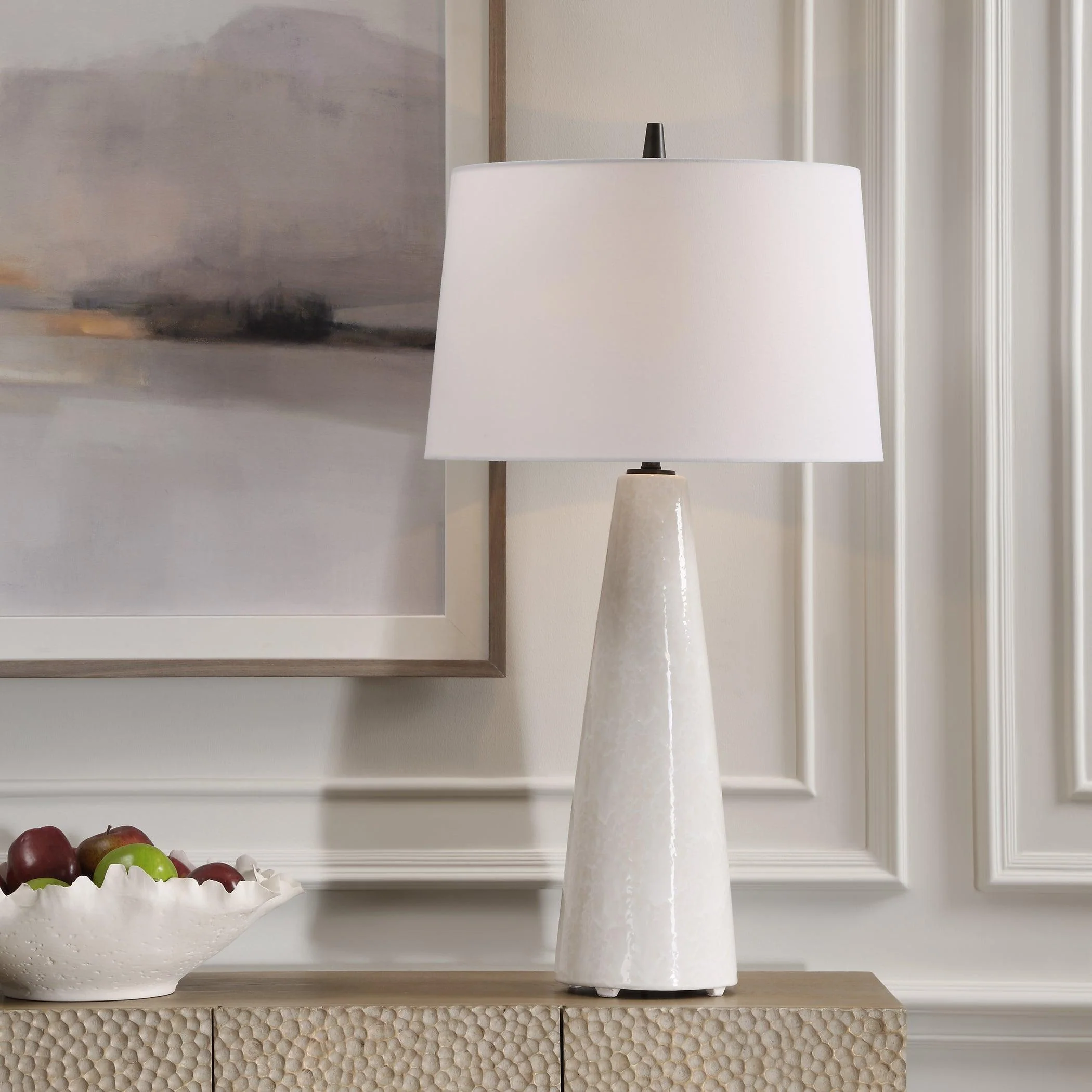 Loire Ivory Glaze Table Lamp - Remutear