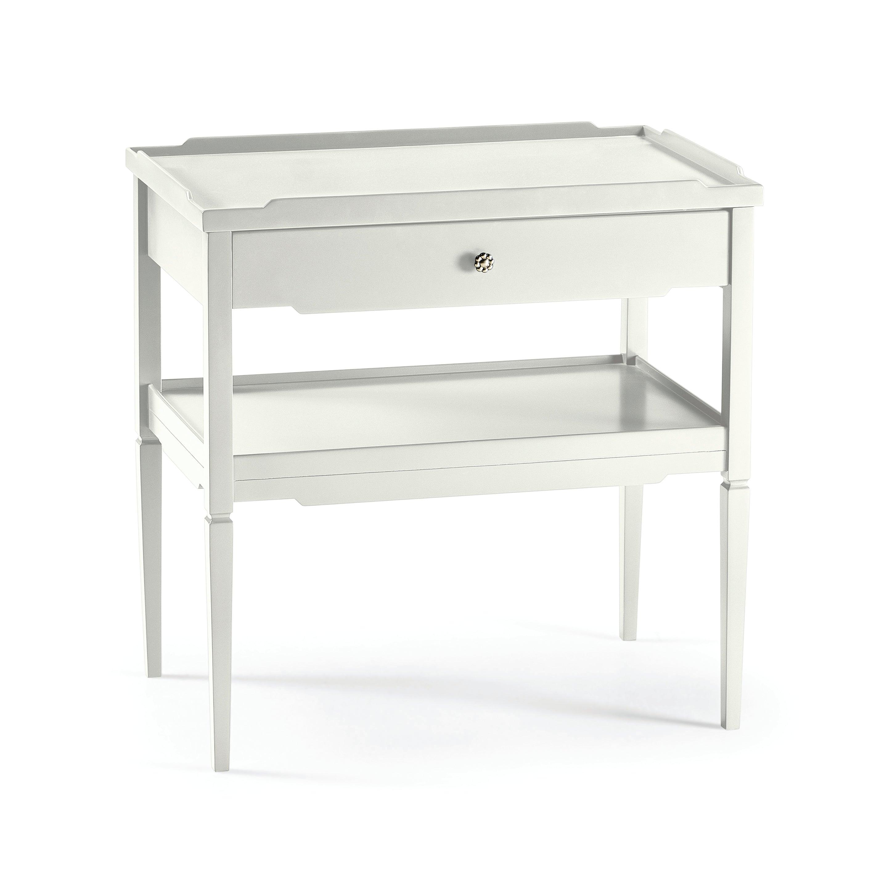 Reimagined Remanence Large White Side Table with Shelf - Remutear