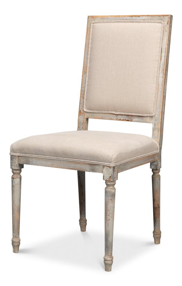 Square Back Side Chair Grey Oak Flax - Set of 2 - Remutear