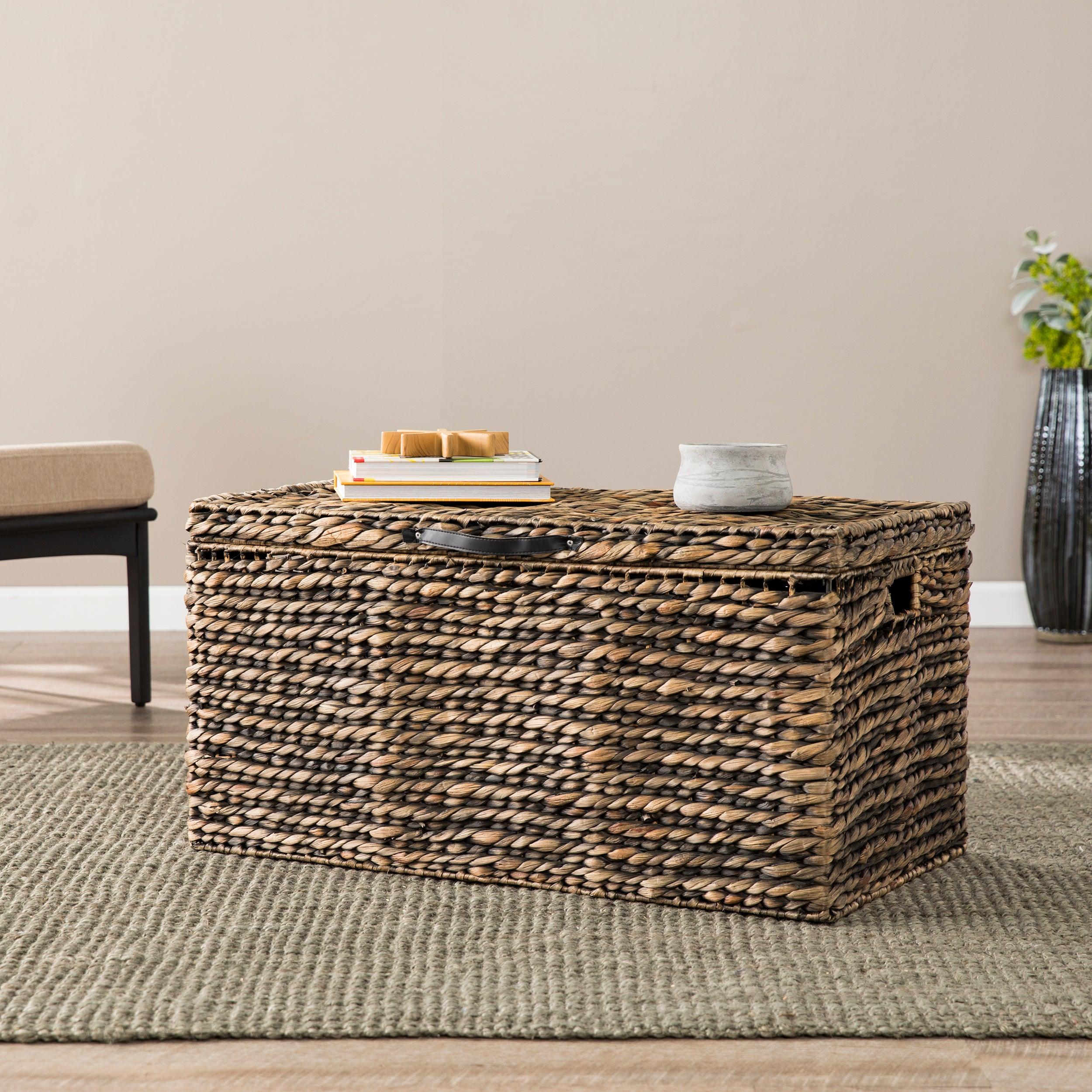 Bruneau Water Hyacinth Cocktail Storage Trunk Table - Remutear