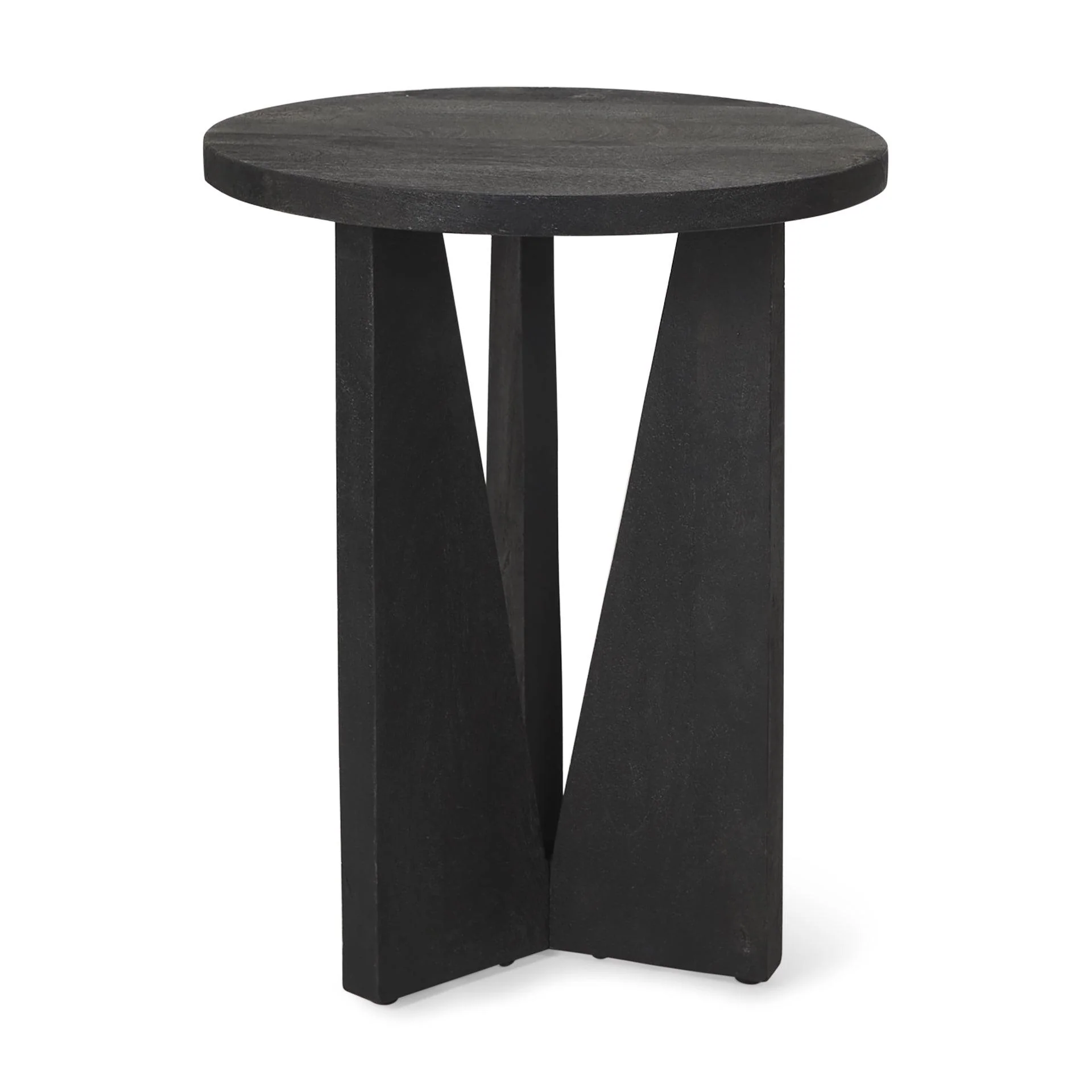 Mattius Black Wood Accent Table - Remutear