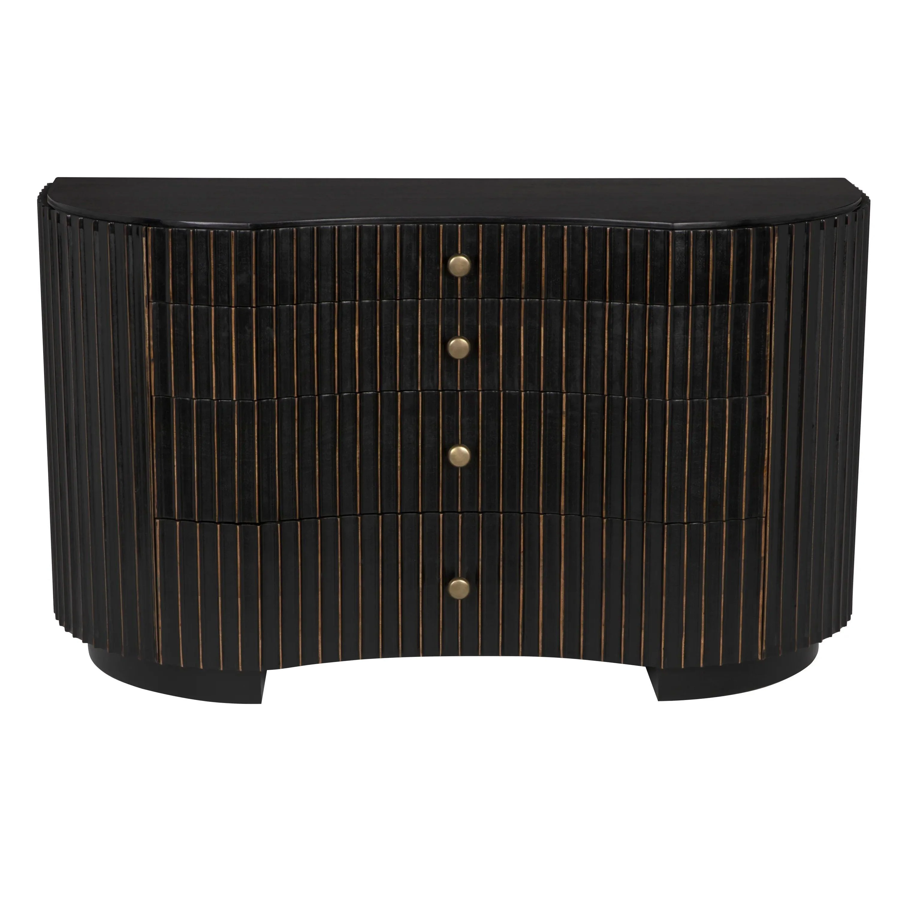 Irene Dresser, Hand Rubbed Black with Light Brown Trim - Remutear
