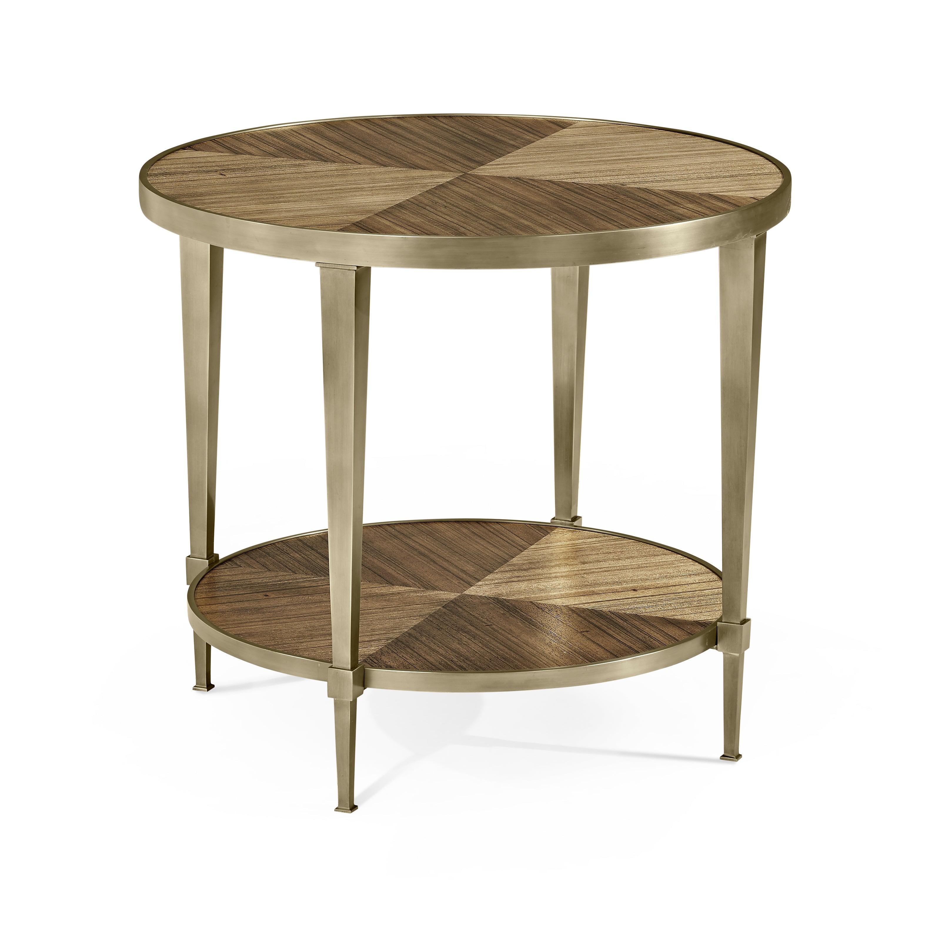 Hamilton Circular Golden Amber Lamp Table - Remutear