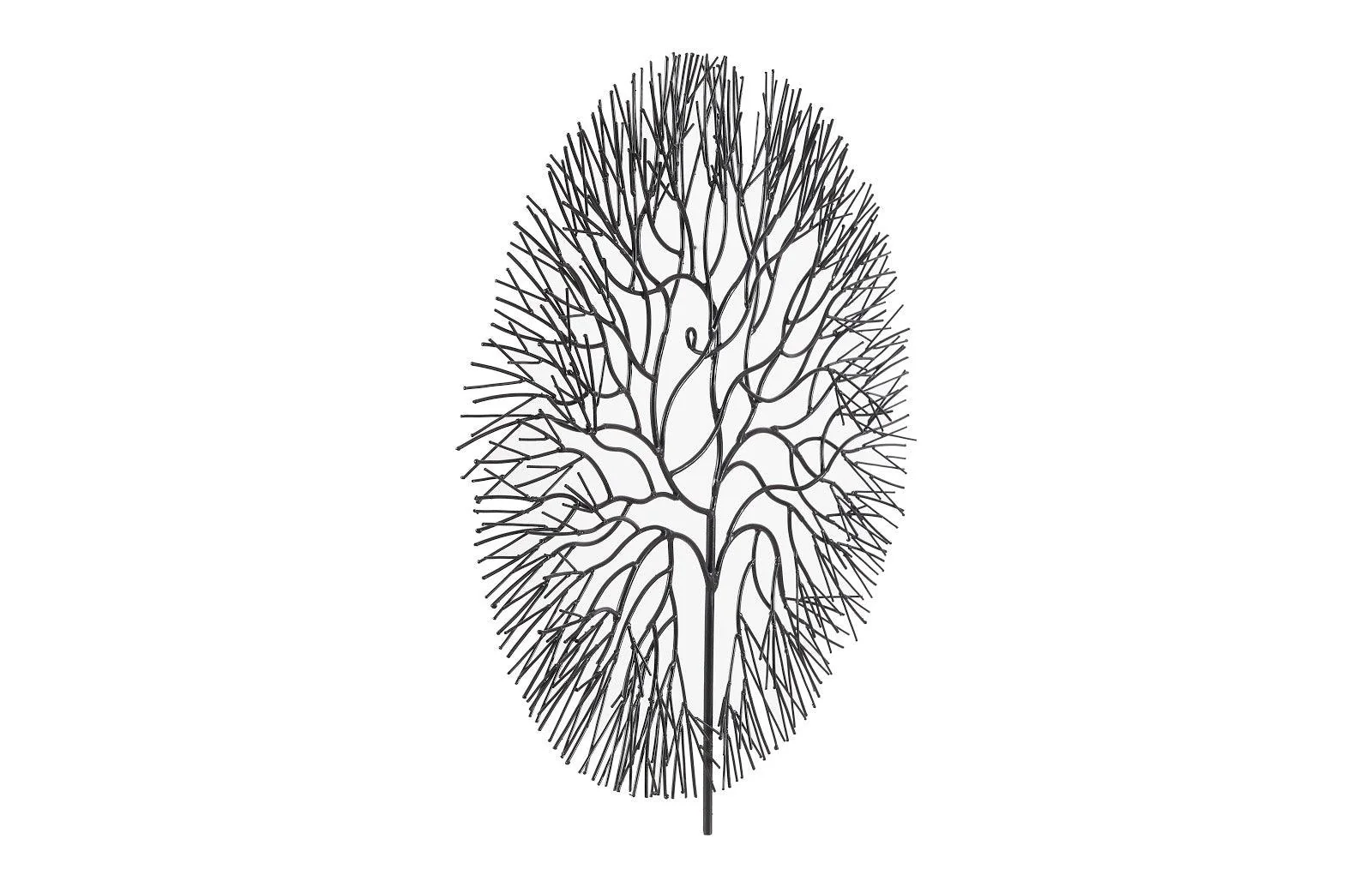 Wire Tree Wall Art, Large, Circle, Metal, Black - Remutear