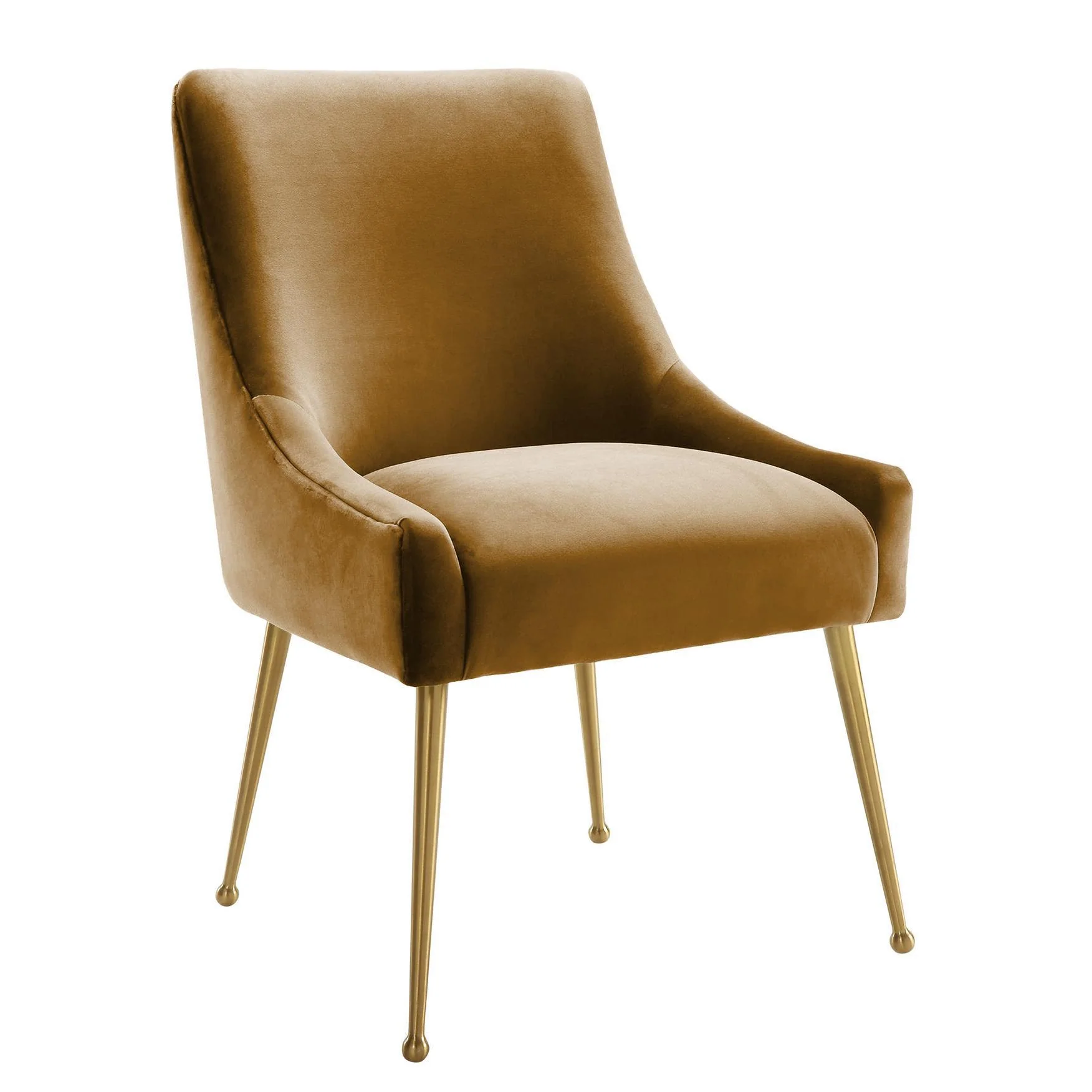 Beatrix Cognac Velvet Side Chair - Remutear