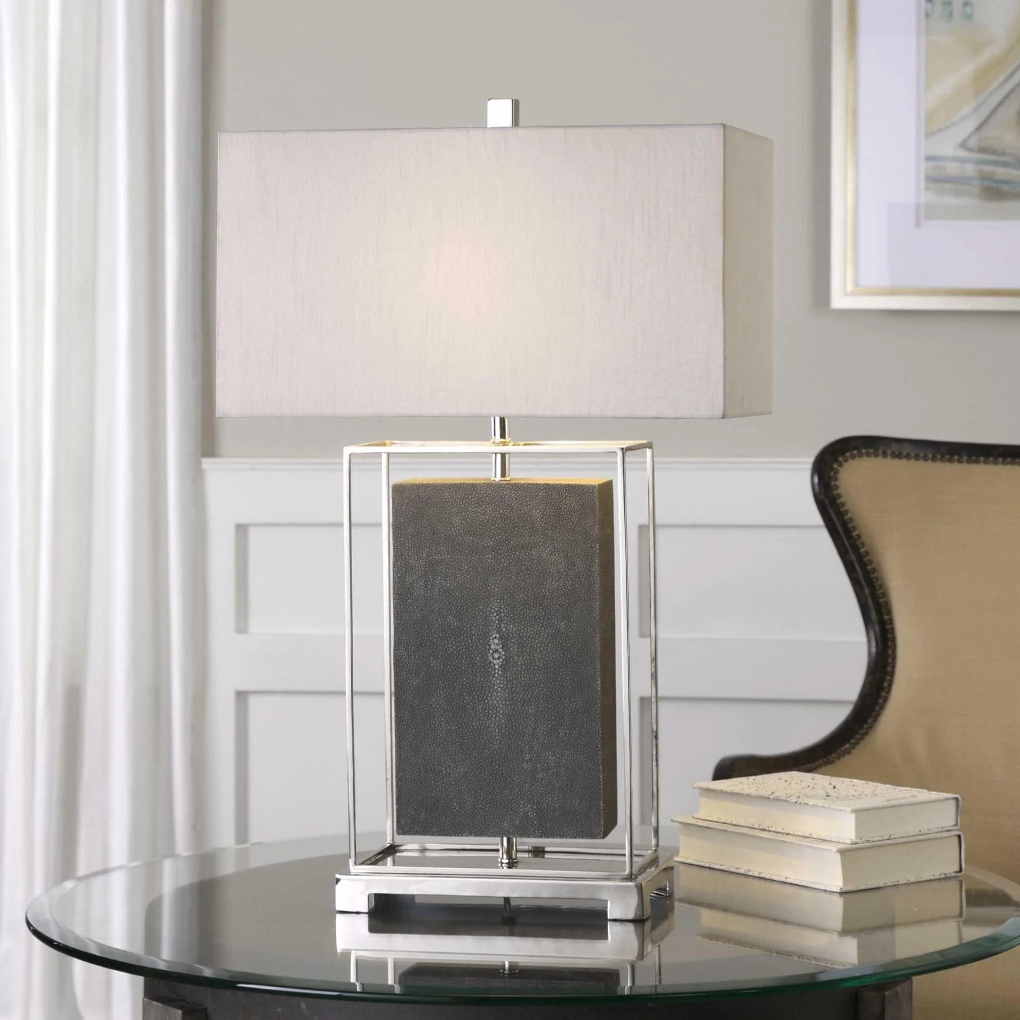 SAKANA GRAY TEXTURED TABLE LAMP - Remutear