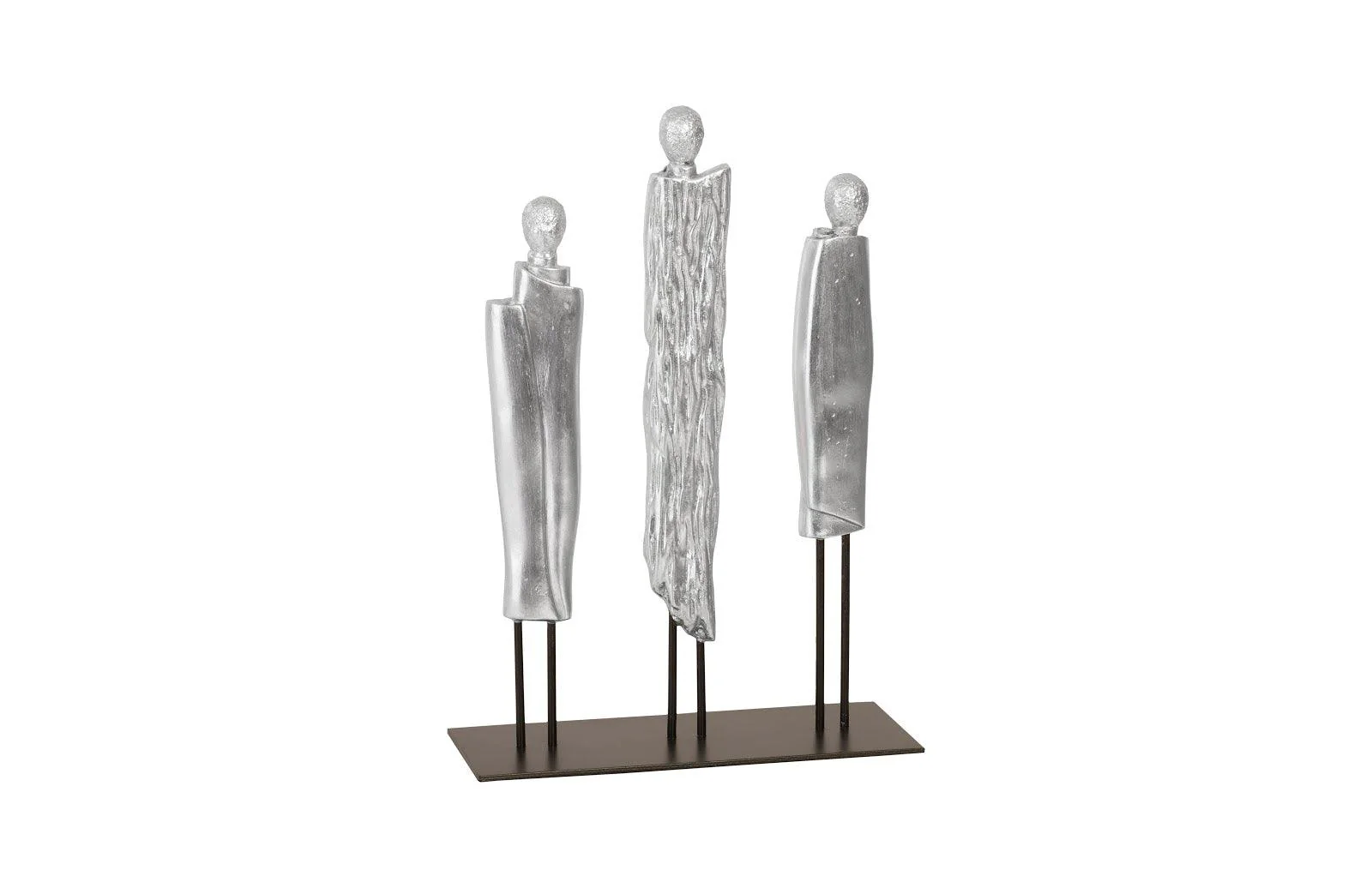 Robed Monk Trio Sculpture, Silver Leaf - Remutear