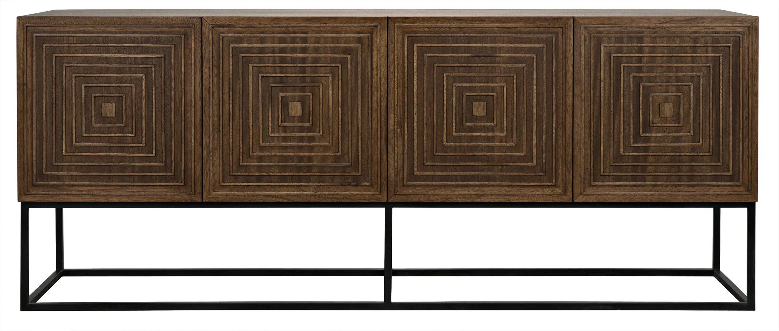 Lanon Sideboard with Steel Base, Dark Walnut - Remutear