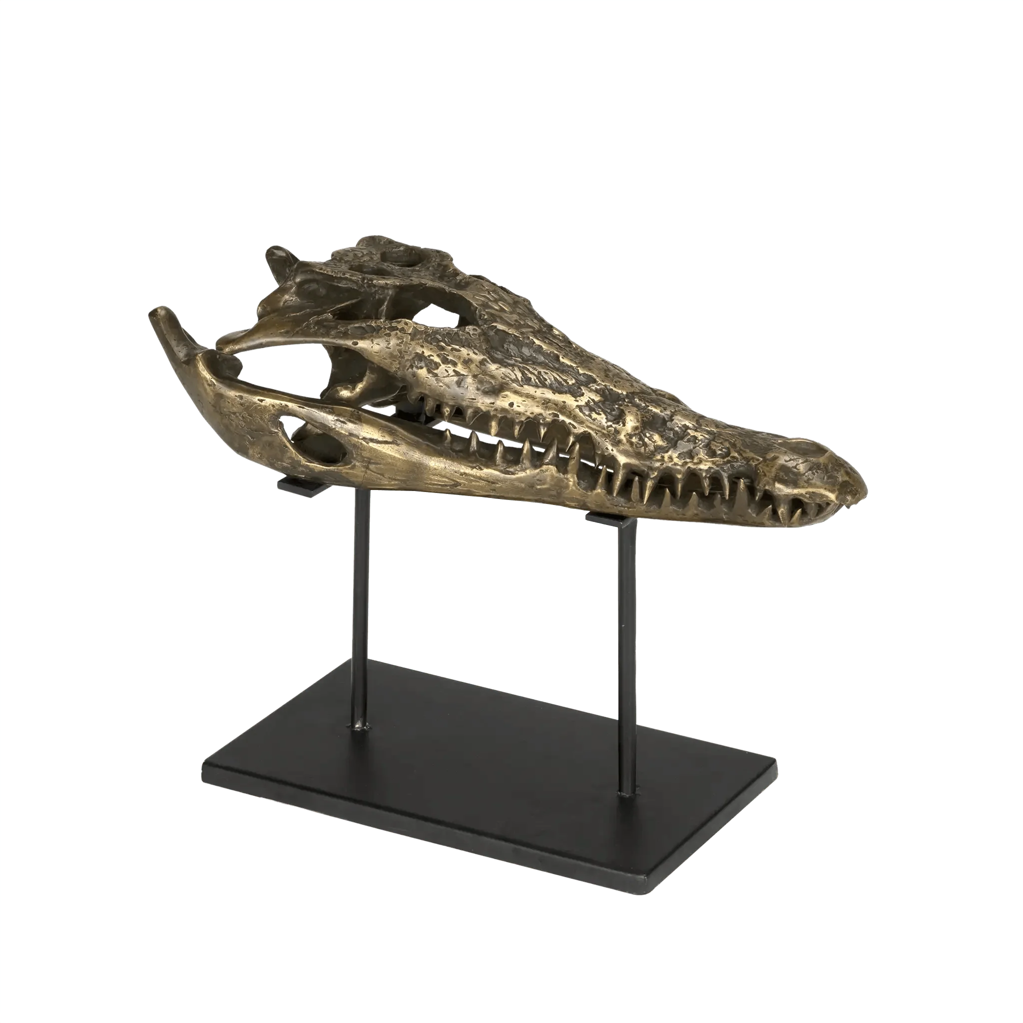Brass Alligator On Stand, Medium - Remutear