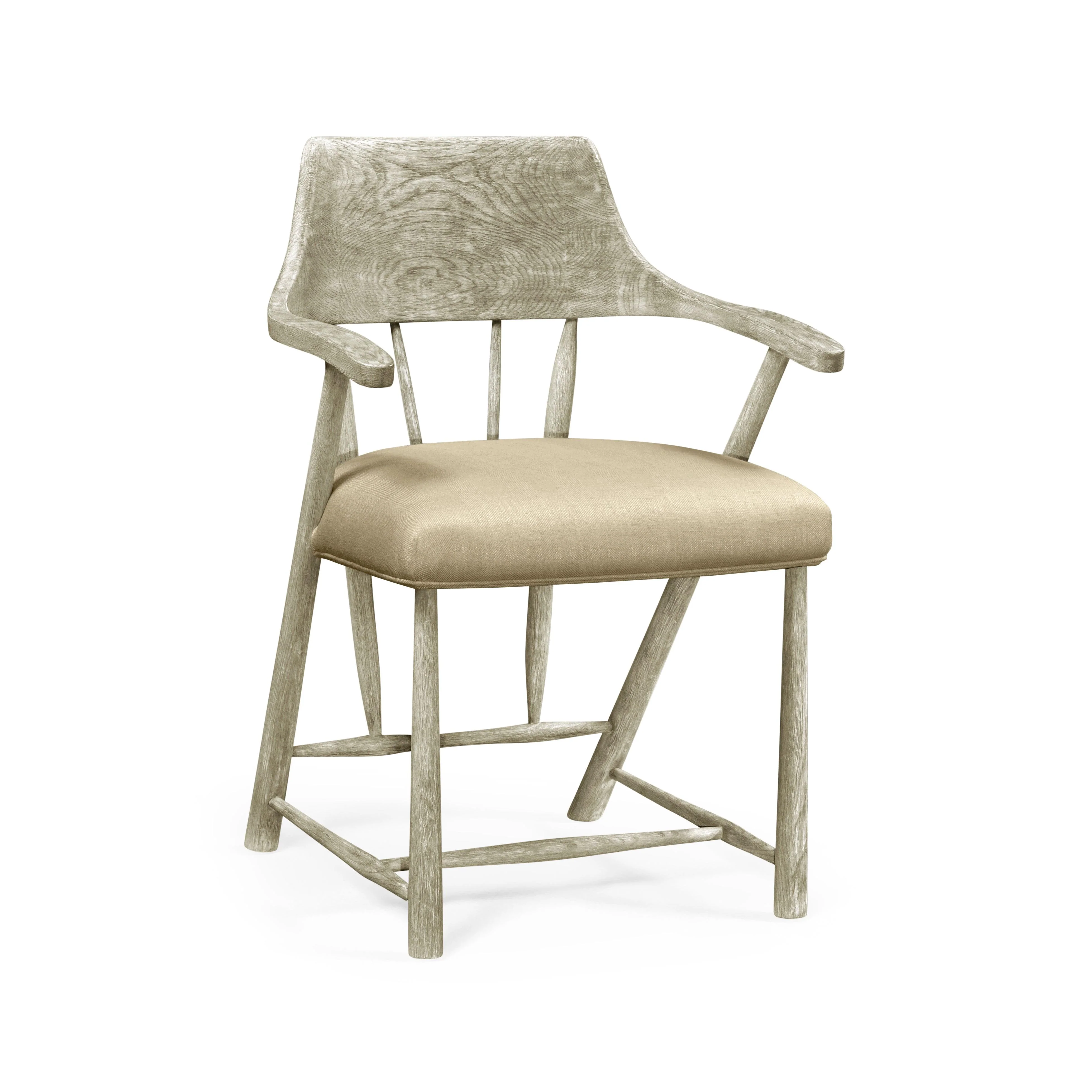 Casual Accents Greyed Oak Captains Chair, Mazo - Set of 2 - Remutear