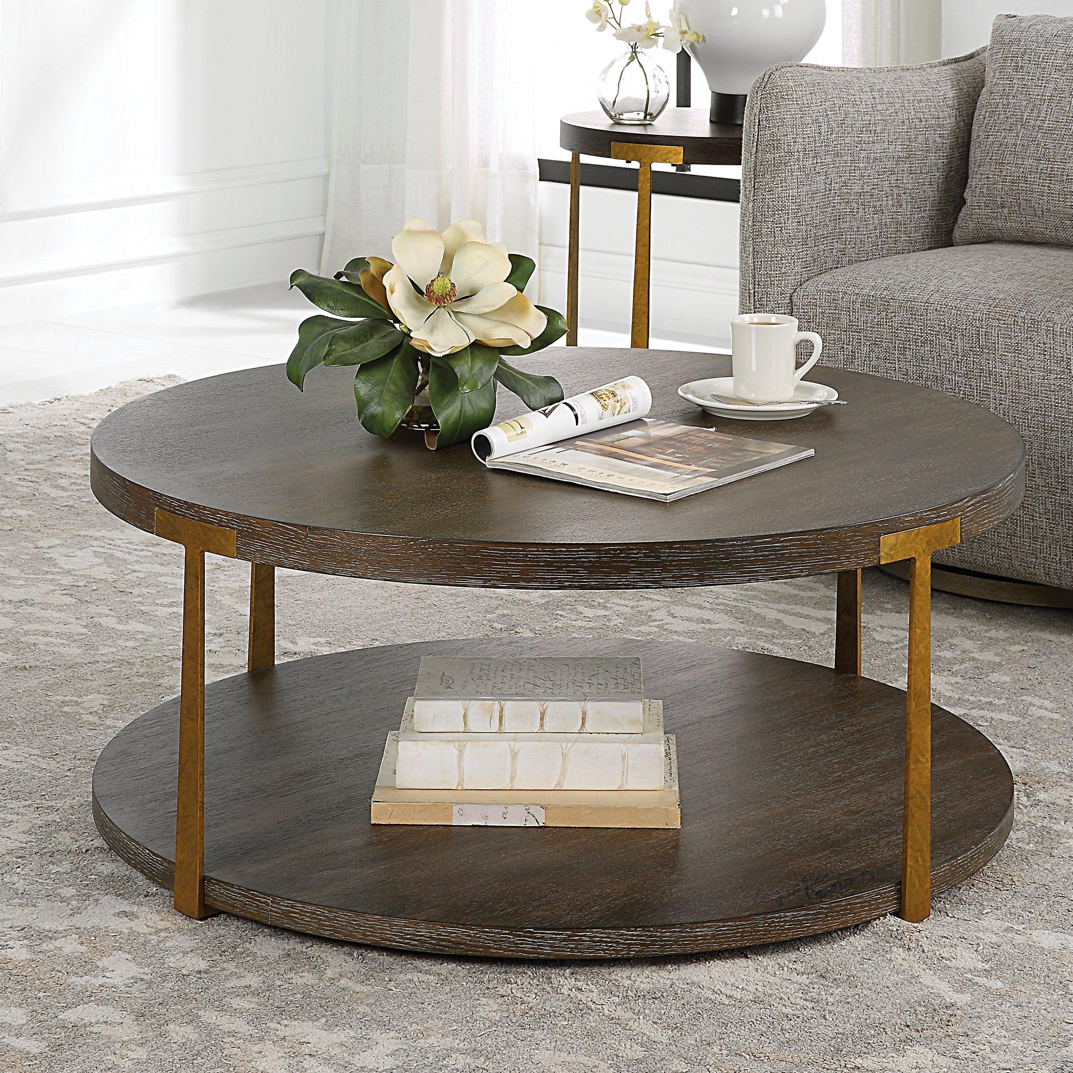 Palisade Round Wood Coffee Table - Remutear
