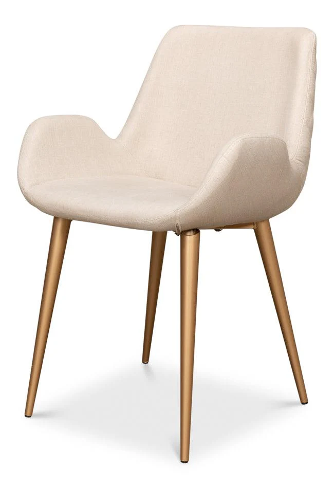 Thao Chair - Gold Legs - Flax Linen - Remutear