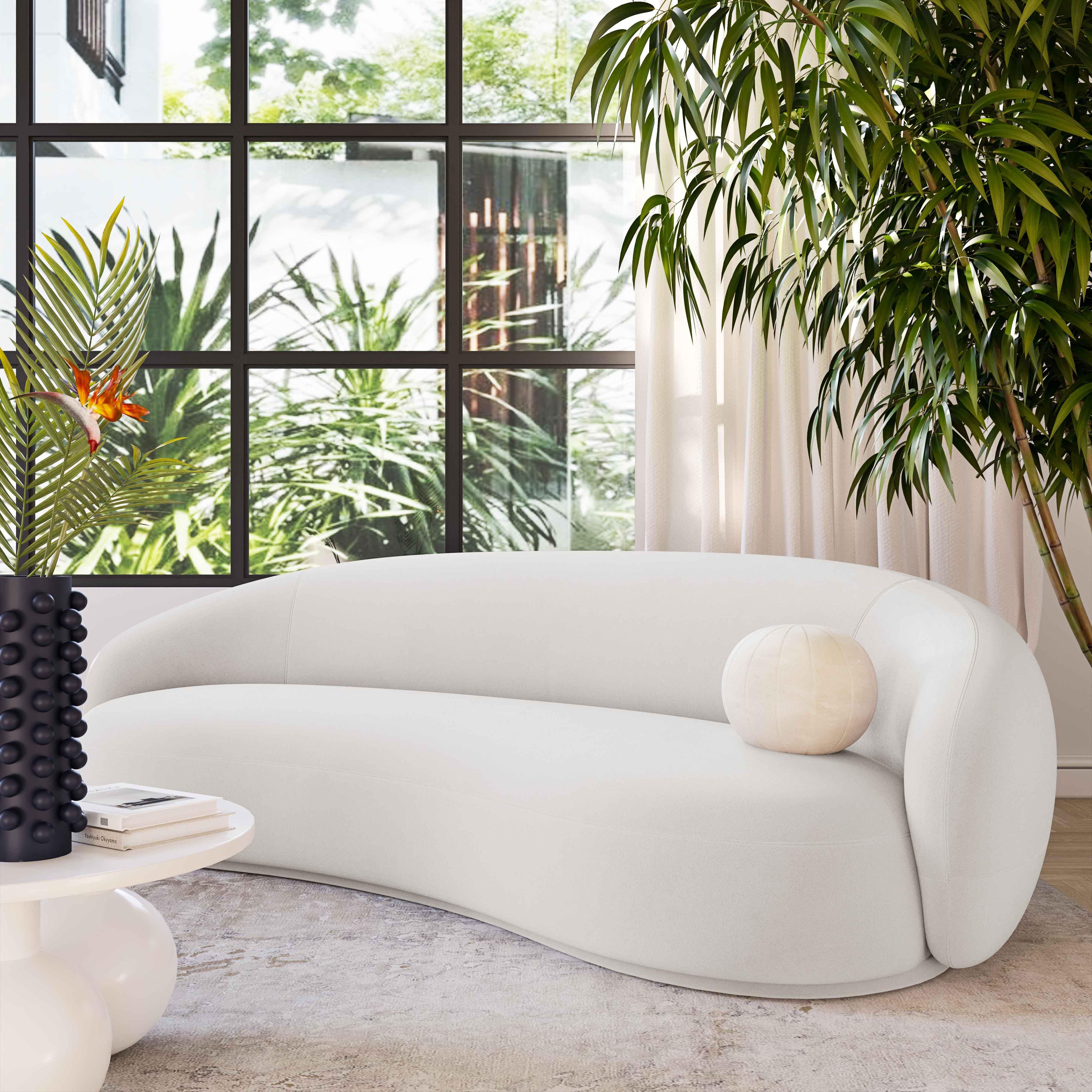 Kendall Cream Velvet Sofa - Remutear