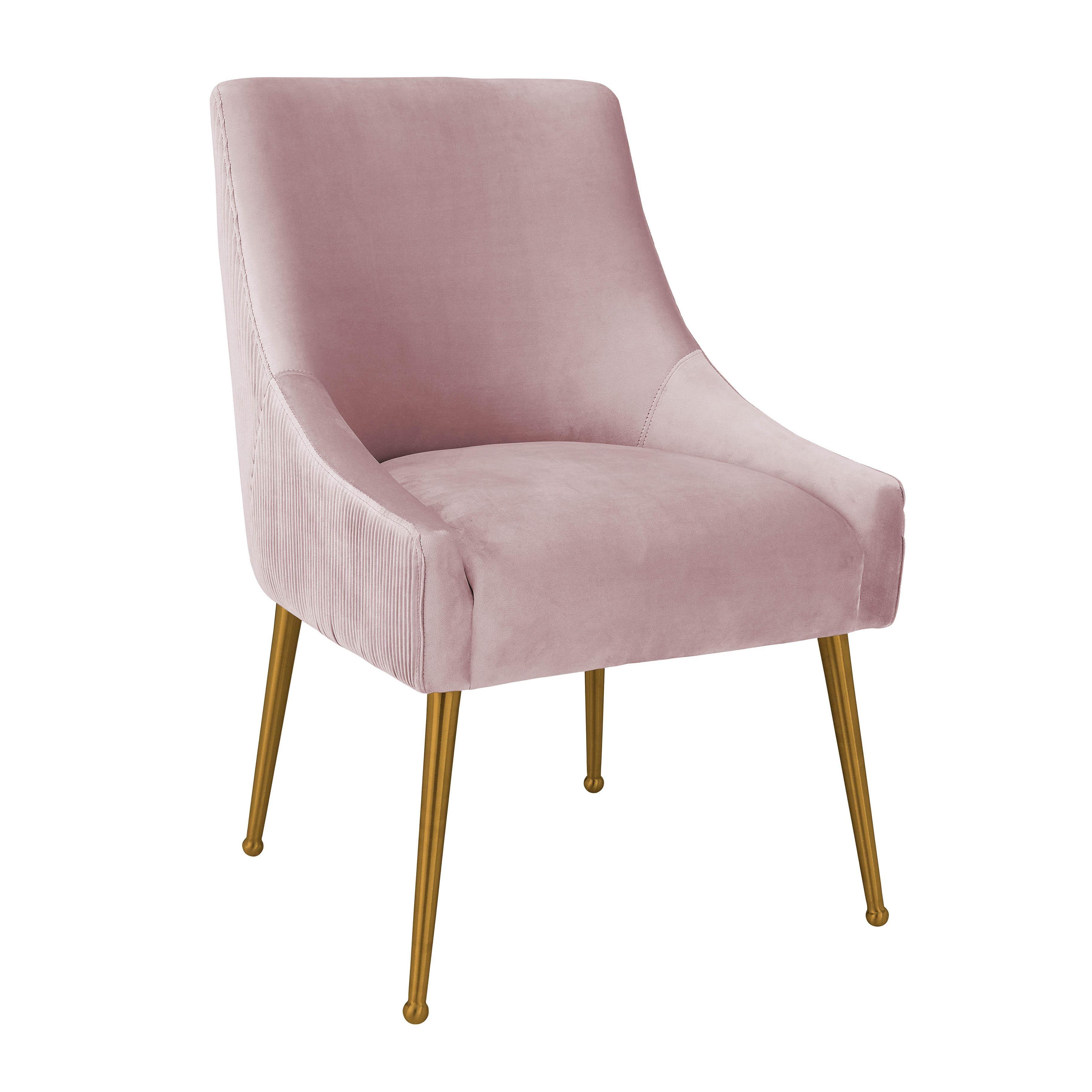 Beatrix Pleated Mauve Velvet Side Chair - Remutear