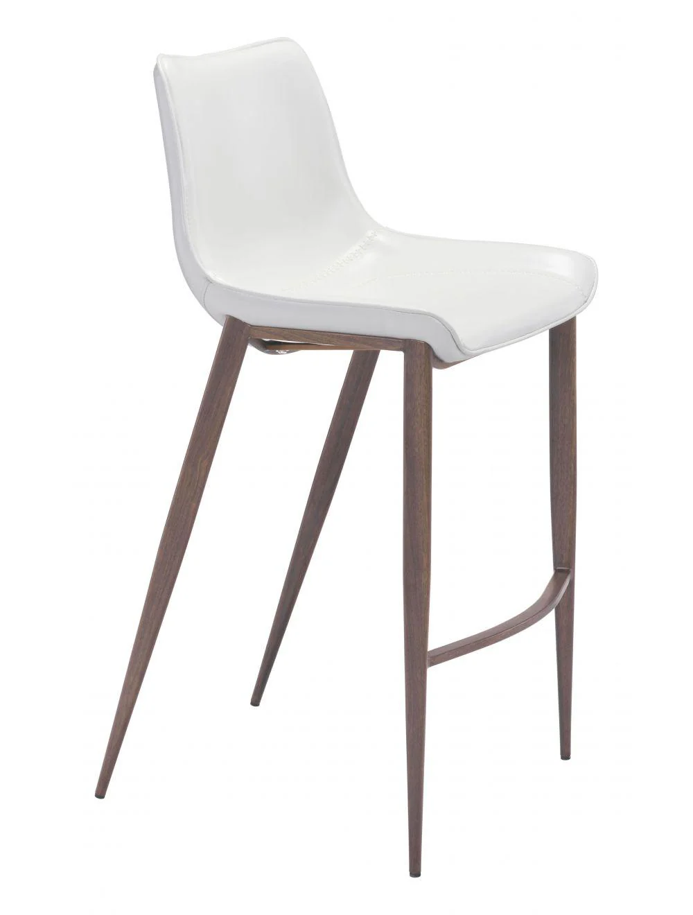 Magnus Bar Chair (Set of 2) White & Walnut - Remutear