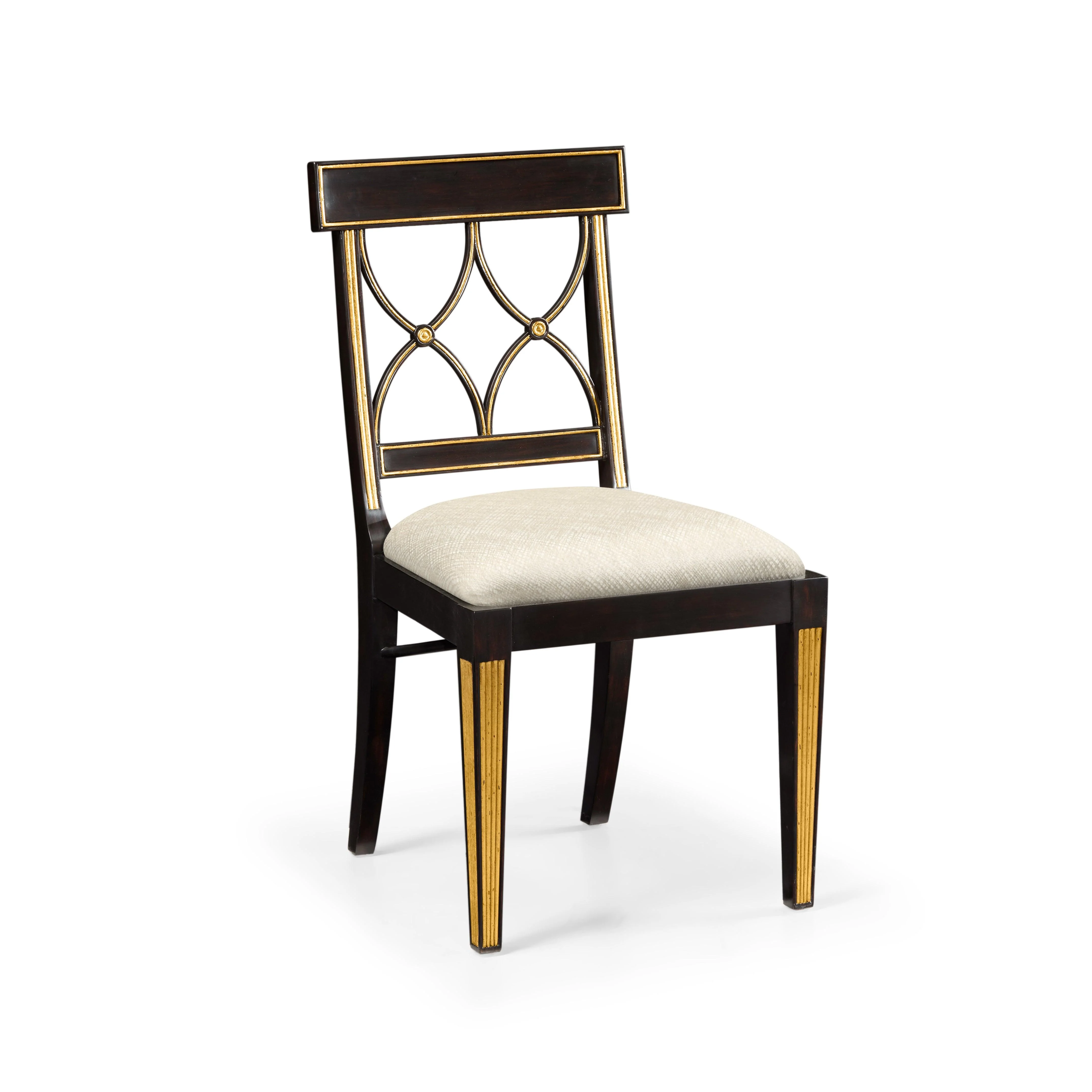 Traditional Accents Regency Black Painted curved back side chair - Remutear
