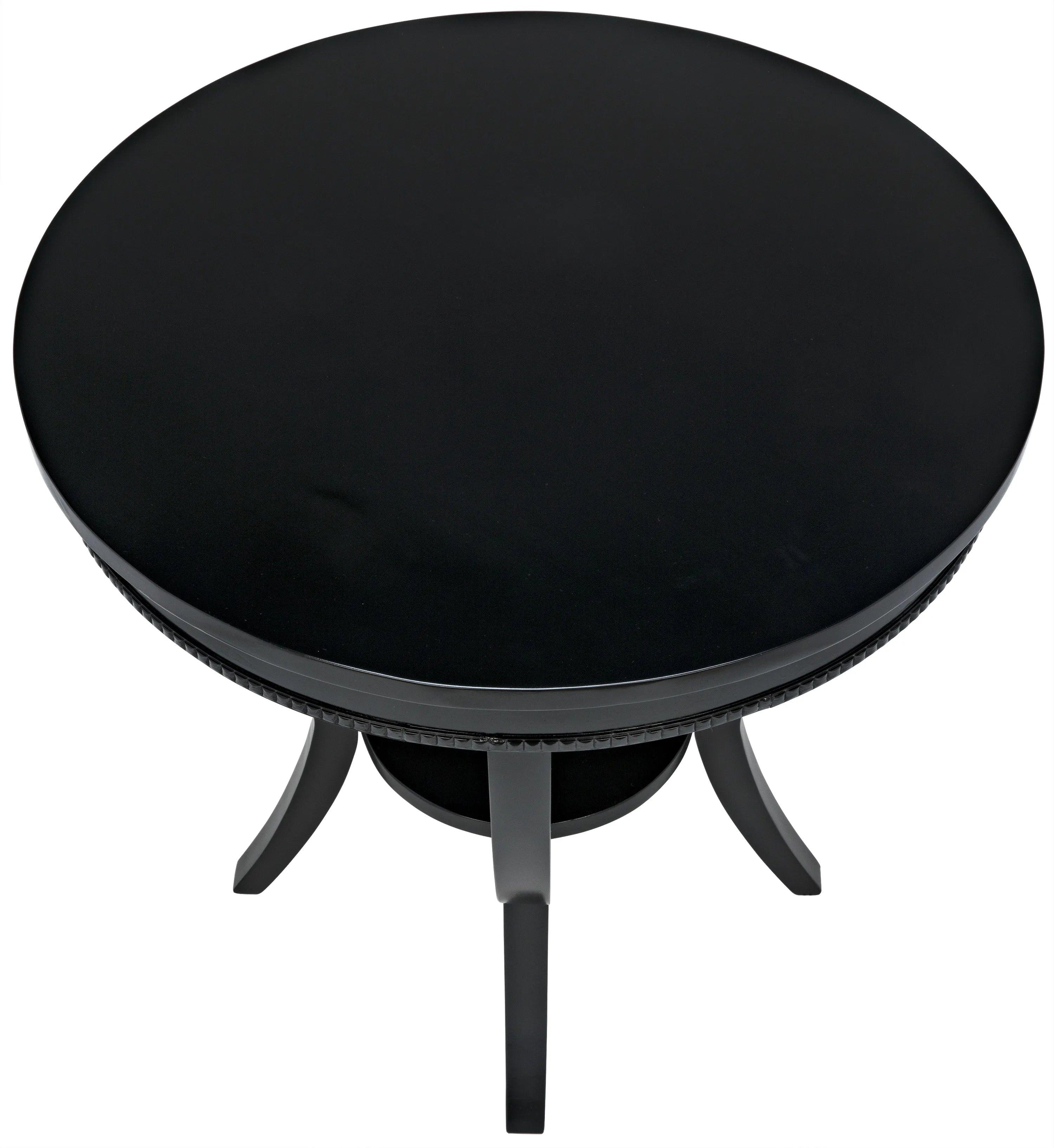Scheffield Round End Table, Black - Remutear