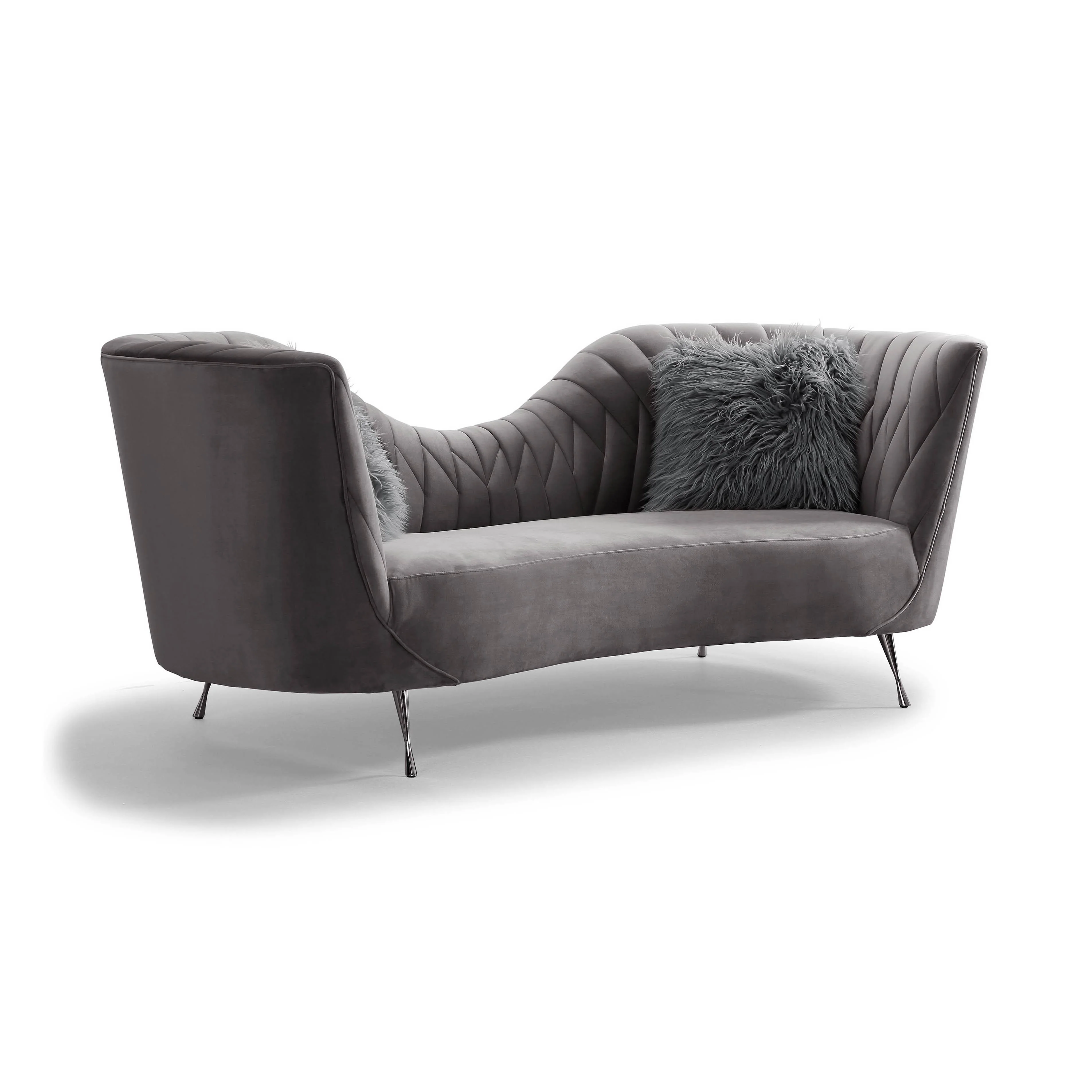 Eva Grey Velvet Sofa - Remutear