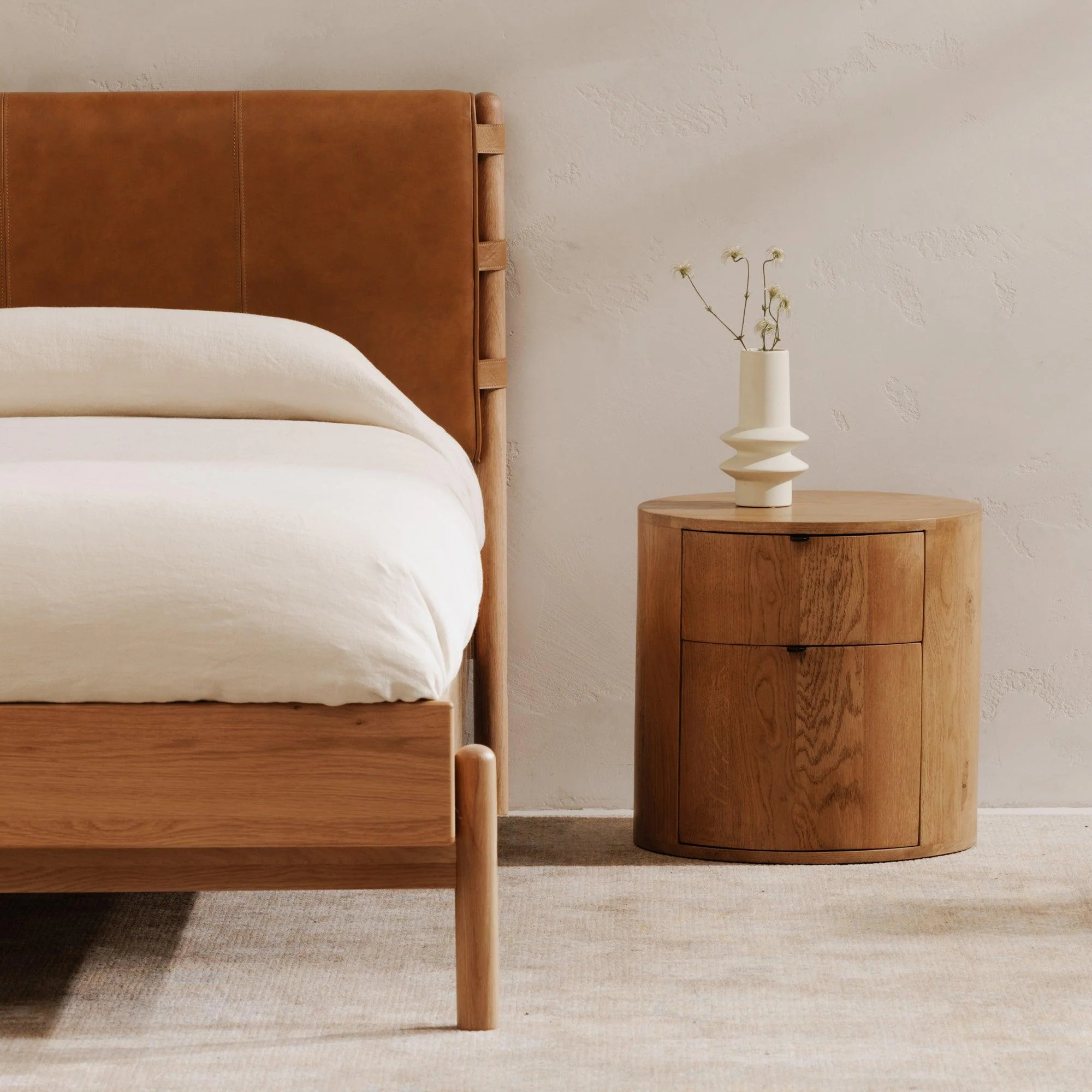 Theo Two Drawer Nightstand Natural - Remutear