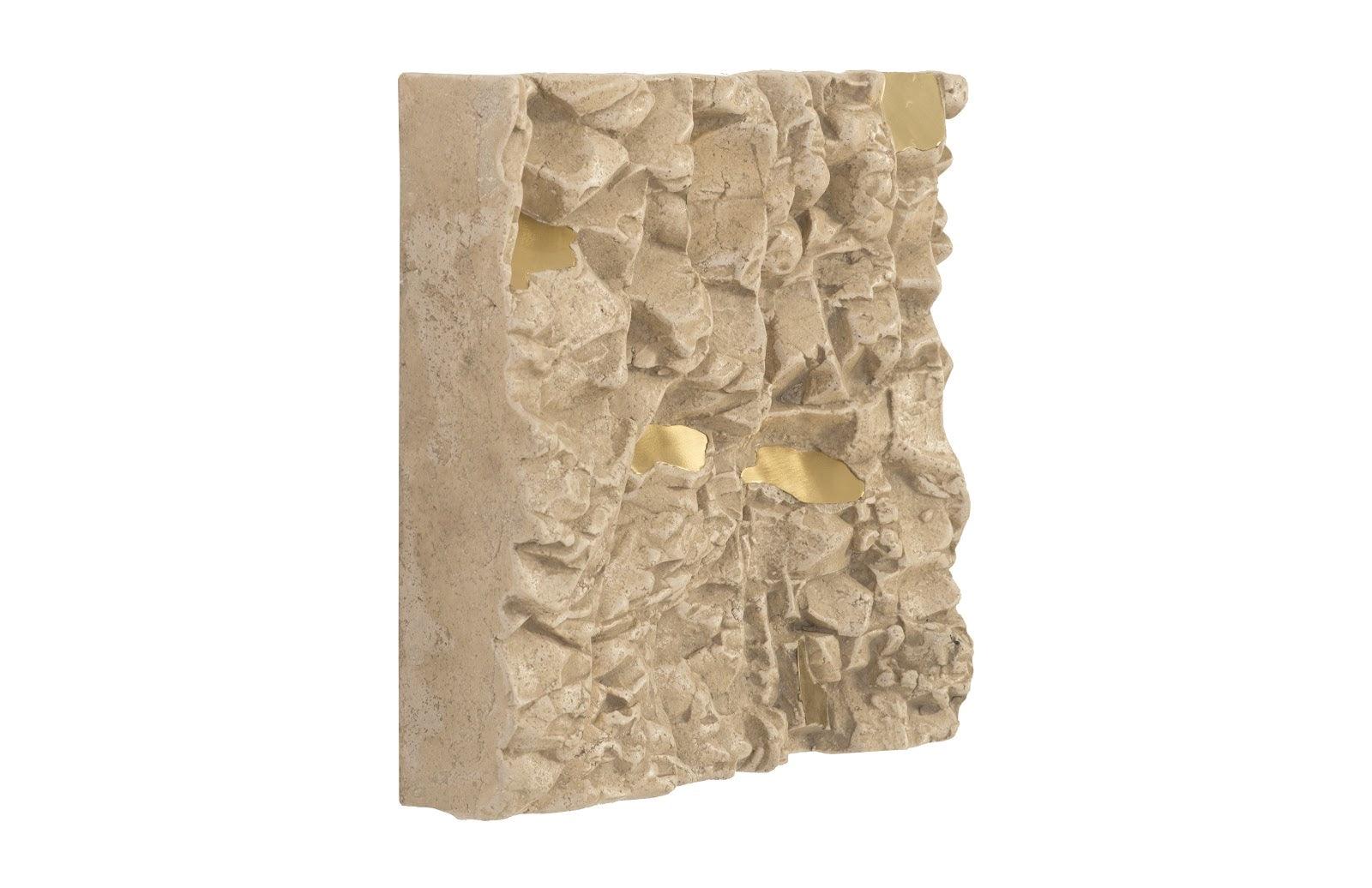 Rubble Wall Tile, Brass Accents - Remutear