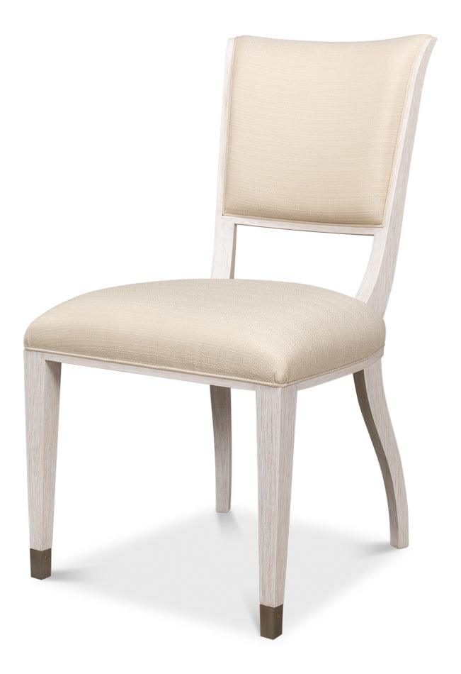 Elegant Dining Side Chair Whitewash Wht - Set of 2 - Remutear