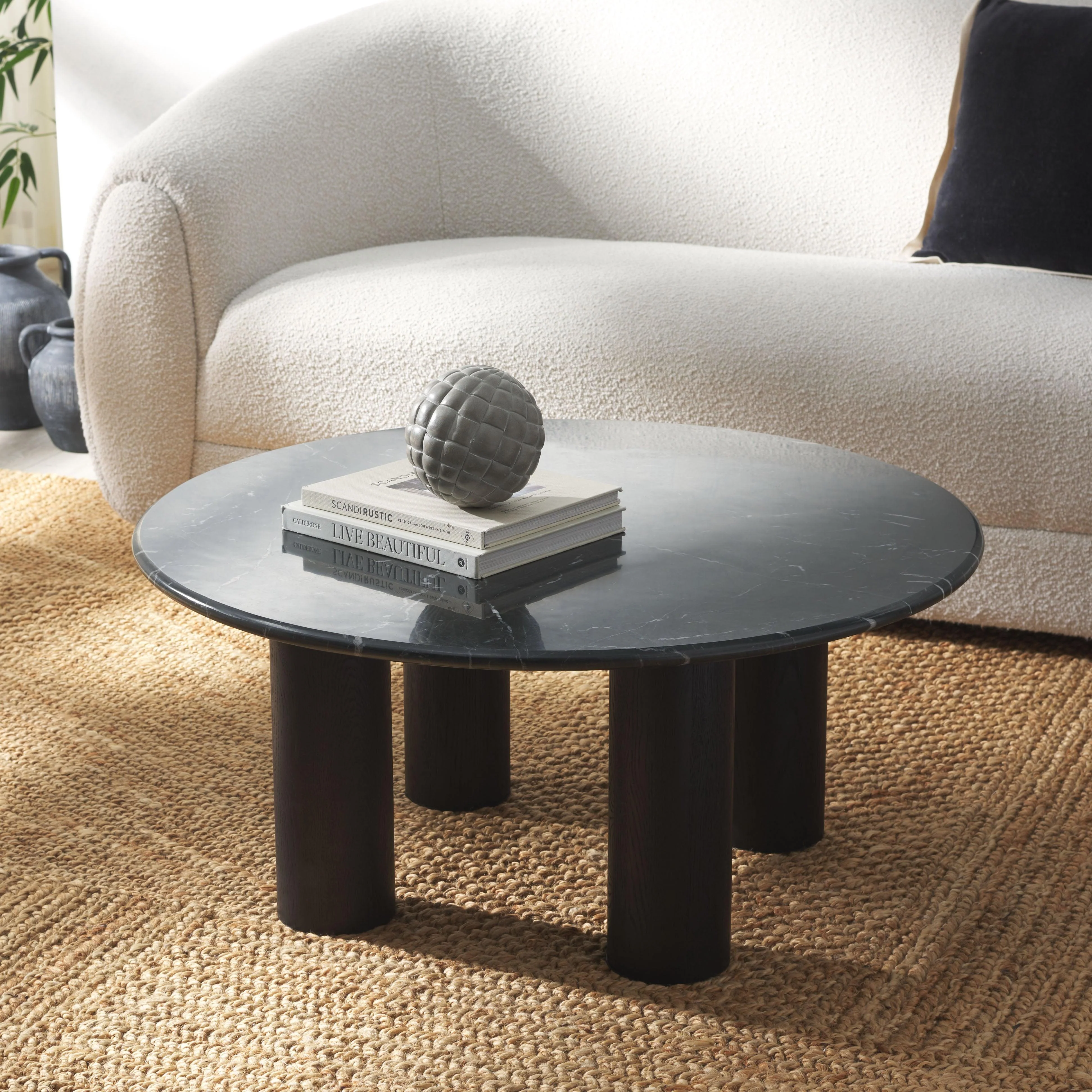 Tylee Round Marble Top Coffee Table - Remutear
