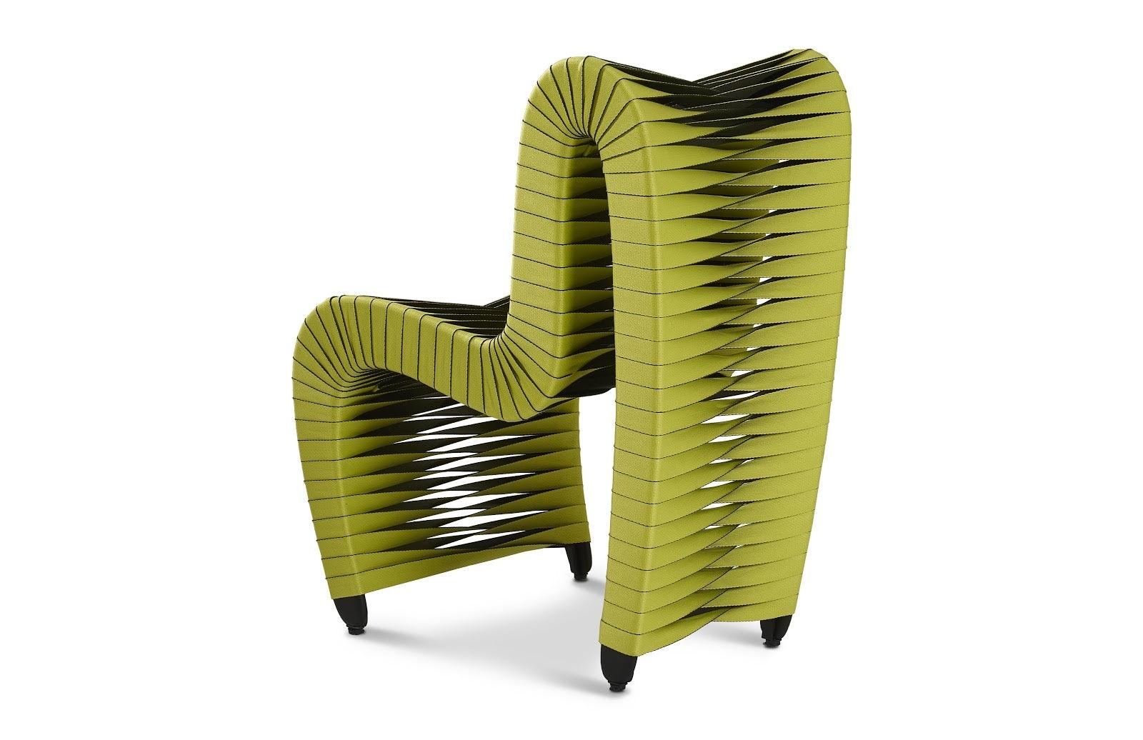 Seat Belt Dining Chair, Green - Remutear