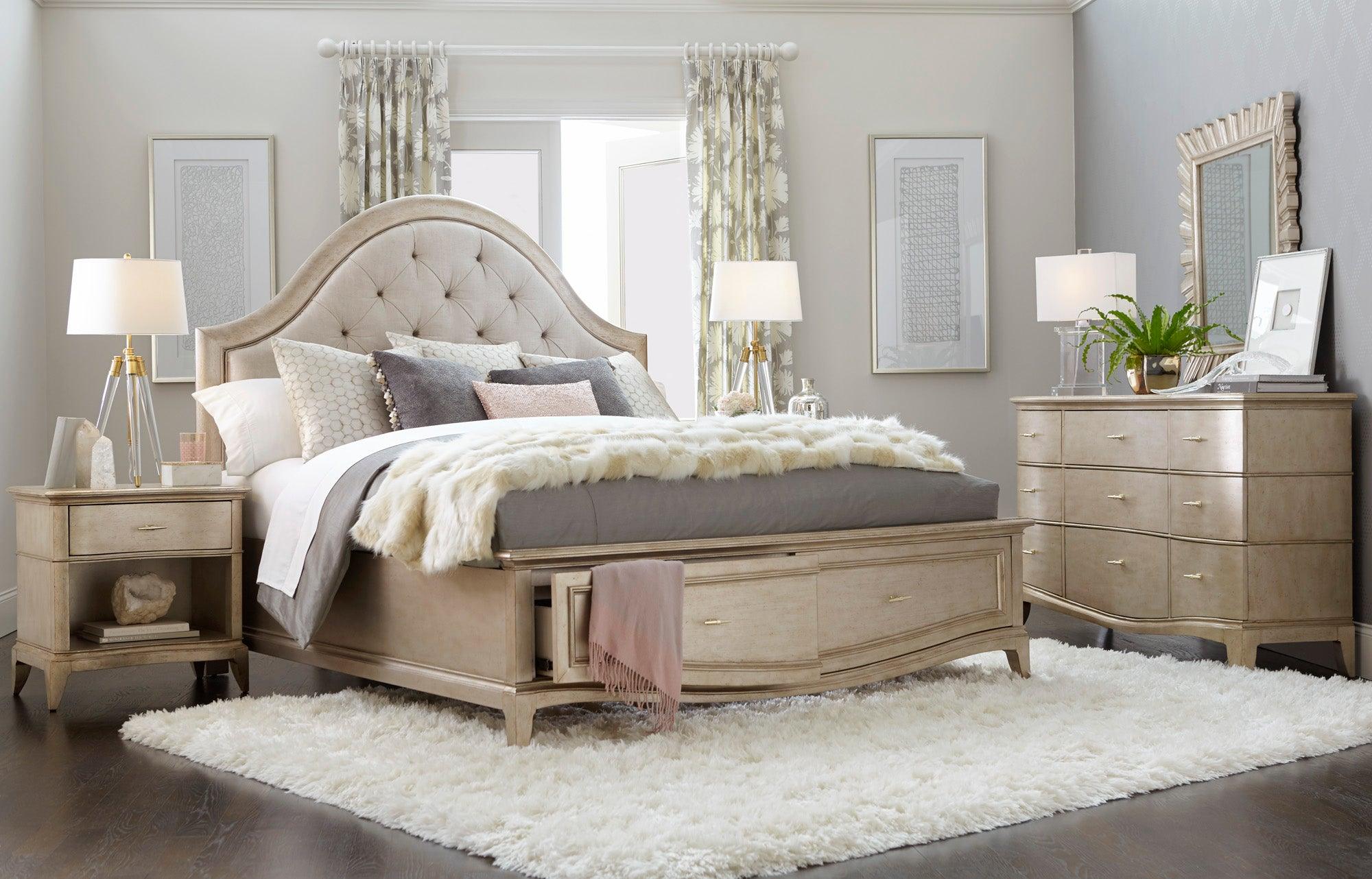 Starlite Upholstered Panel Bed with Storage - Remutear