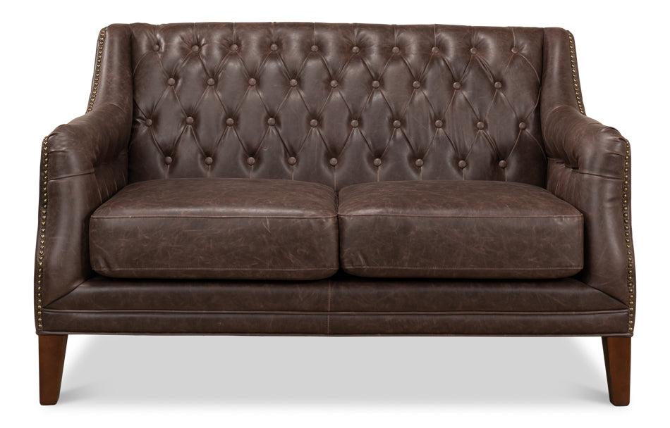 Brooks Leather Tufted 2 Seat Sofa - Remutear