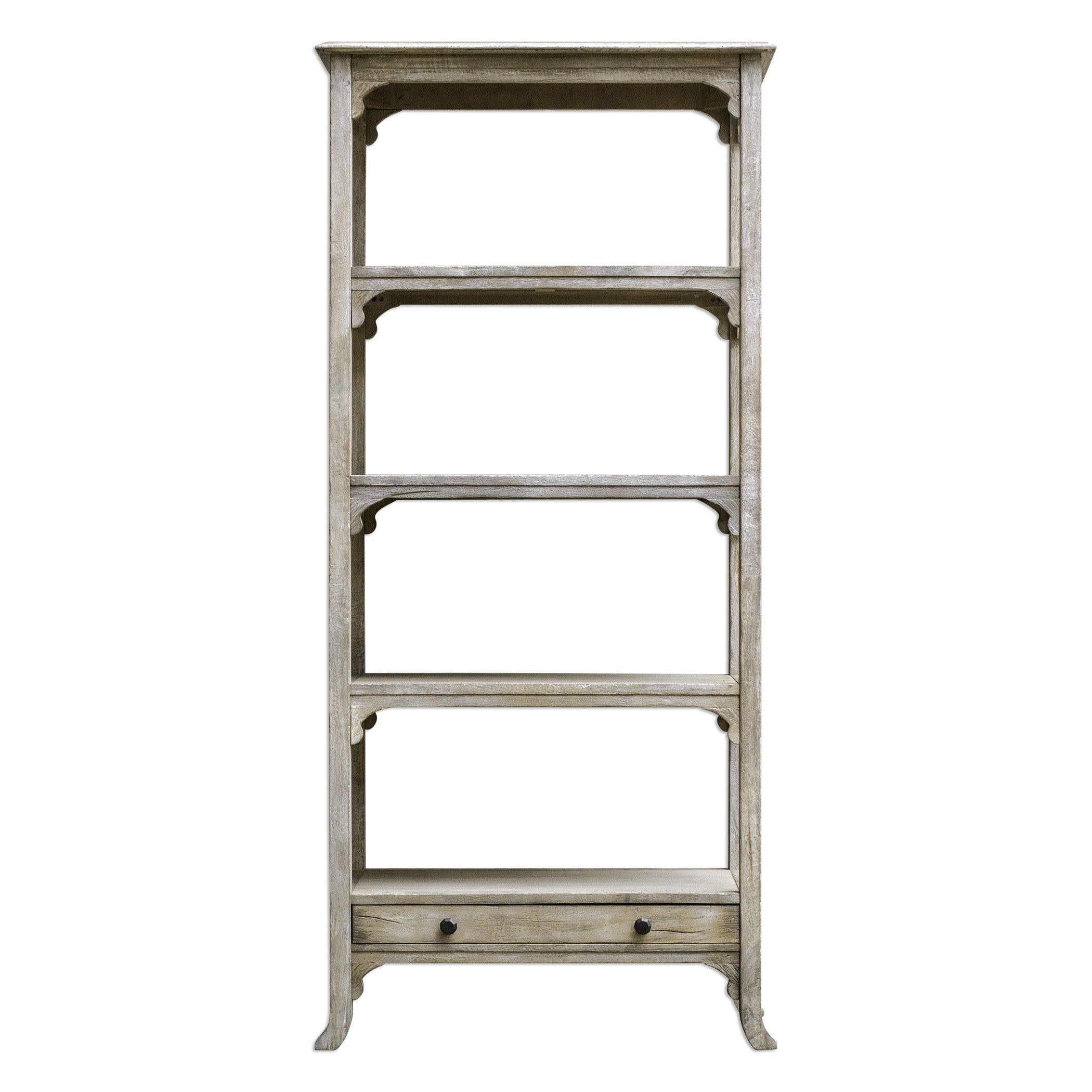 BRIDGELY AGED WHITE ETAGERE - Remutear