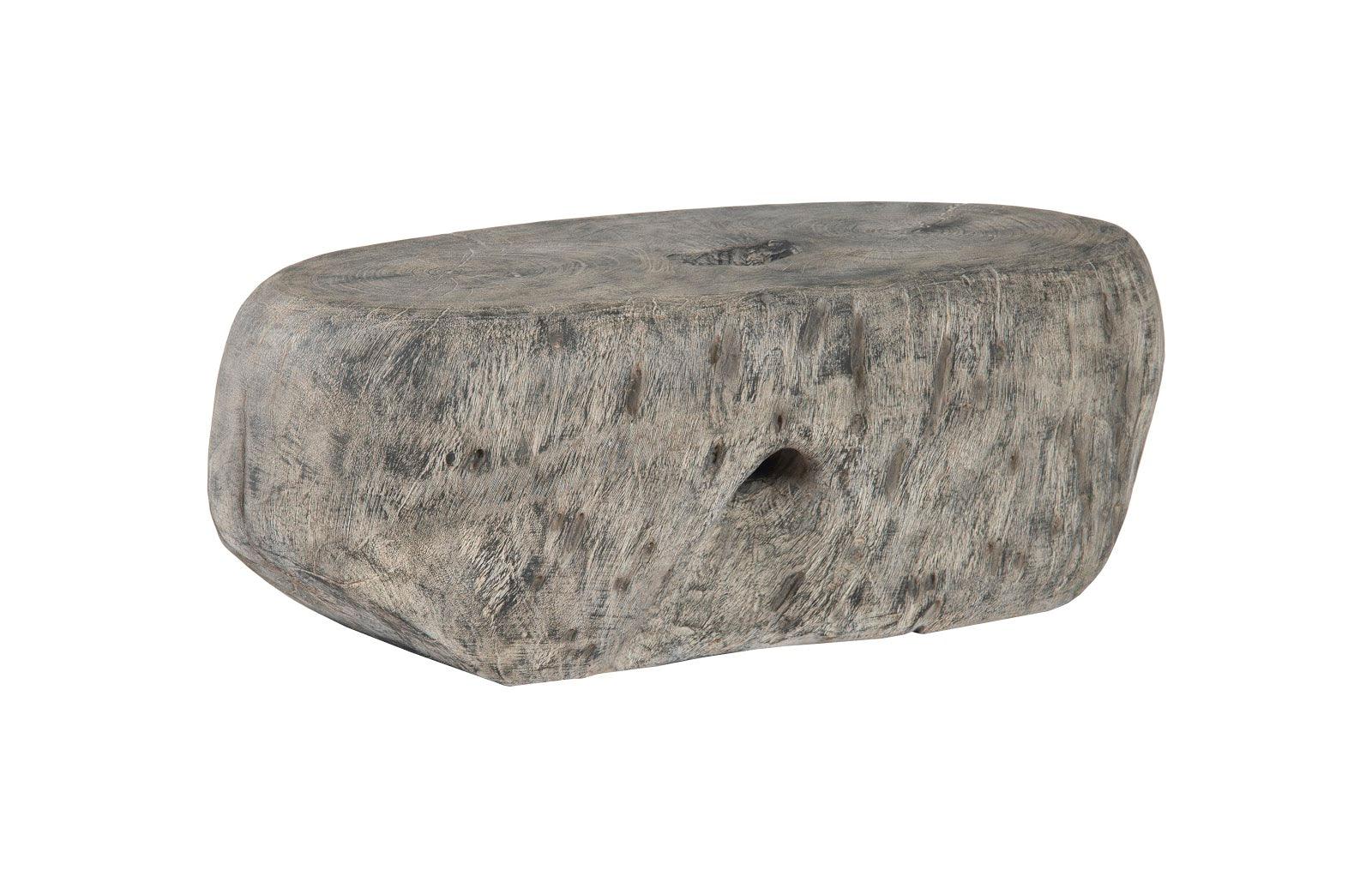 Cast Organic River Stone Coffee Table, Resin, Faux Gray Stone - Remutear