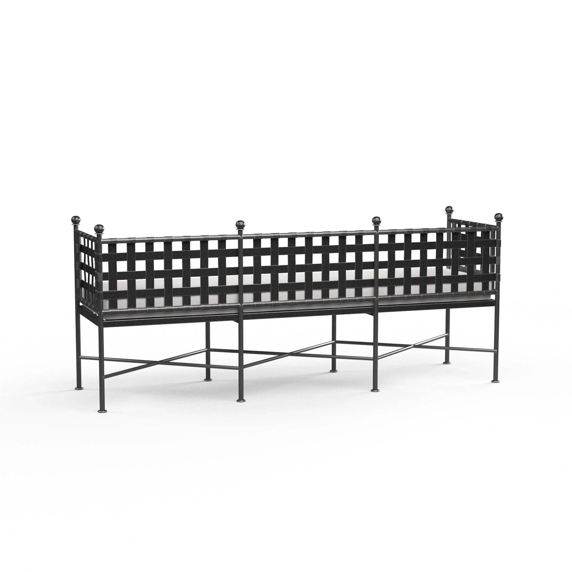 Provence Garden Bench in Canvas Flax w/ Self Welt - Remutear
