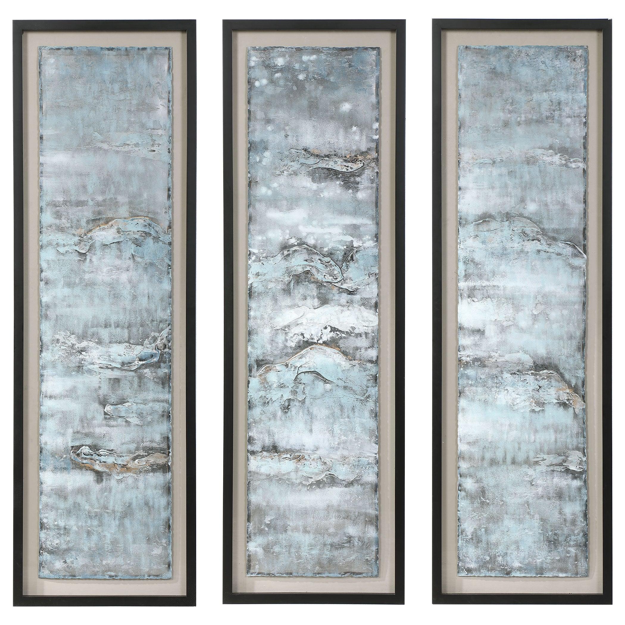 Ocean Swell Painted Metal Art, S/3, 3 Cartons - Remutear