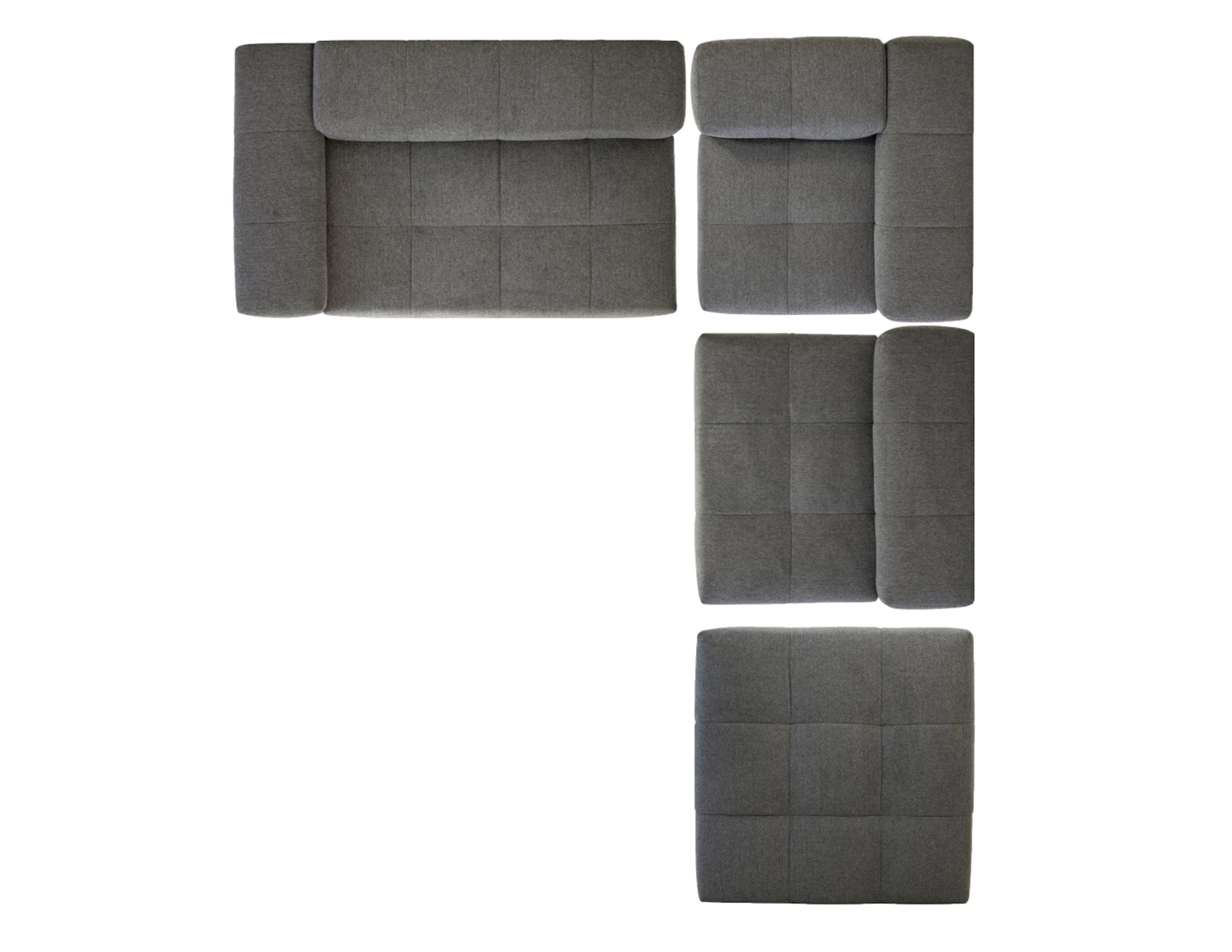 MALLOW Sectional 4-Piece (Corner, RAF, 1 Armless, Ottoman) - Remutear