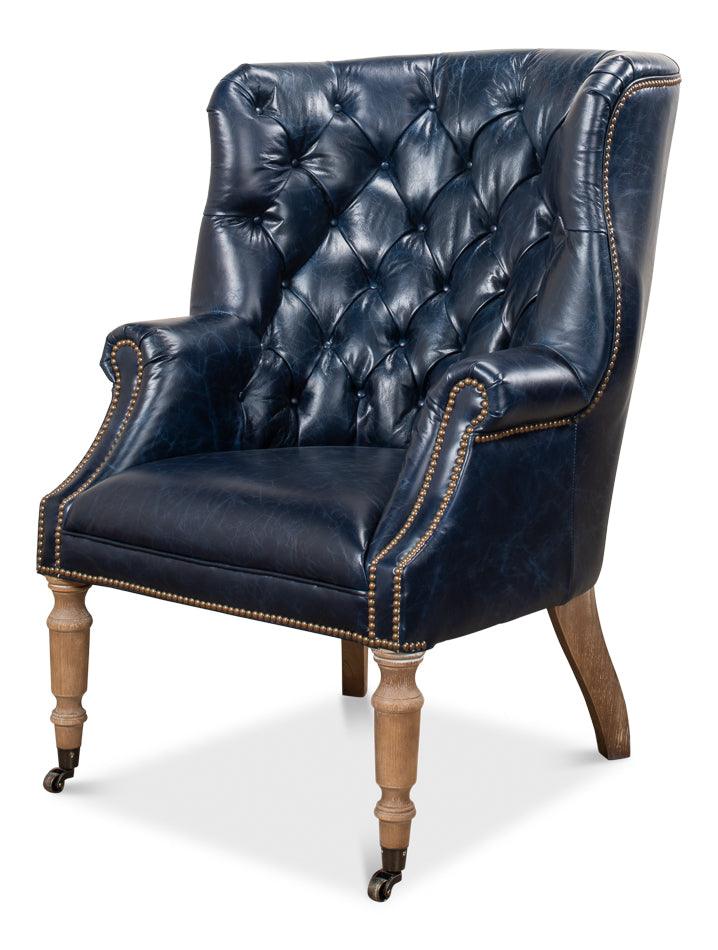 Welsh Blue Leather Chair - Remutear
