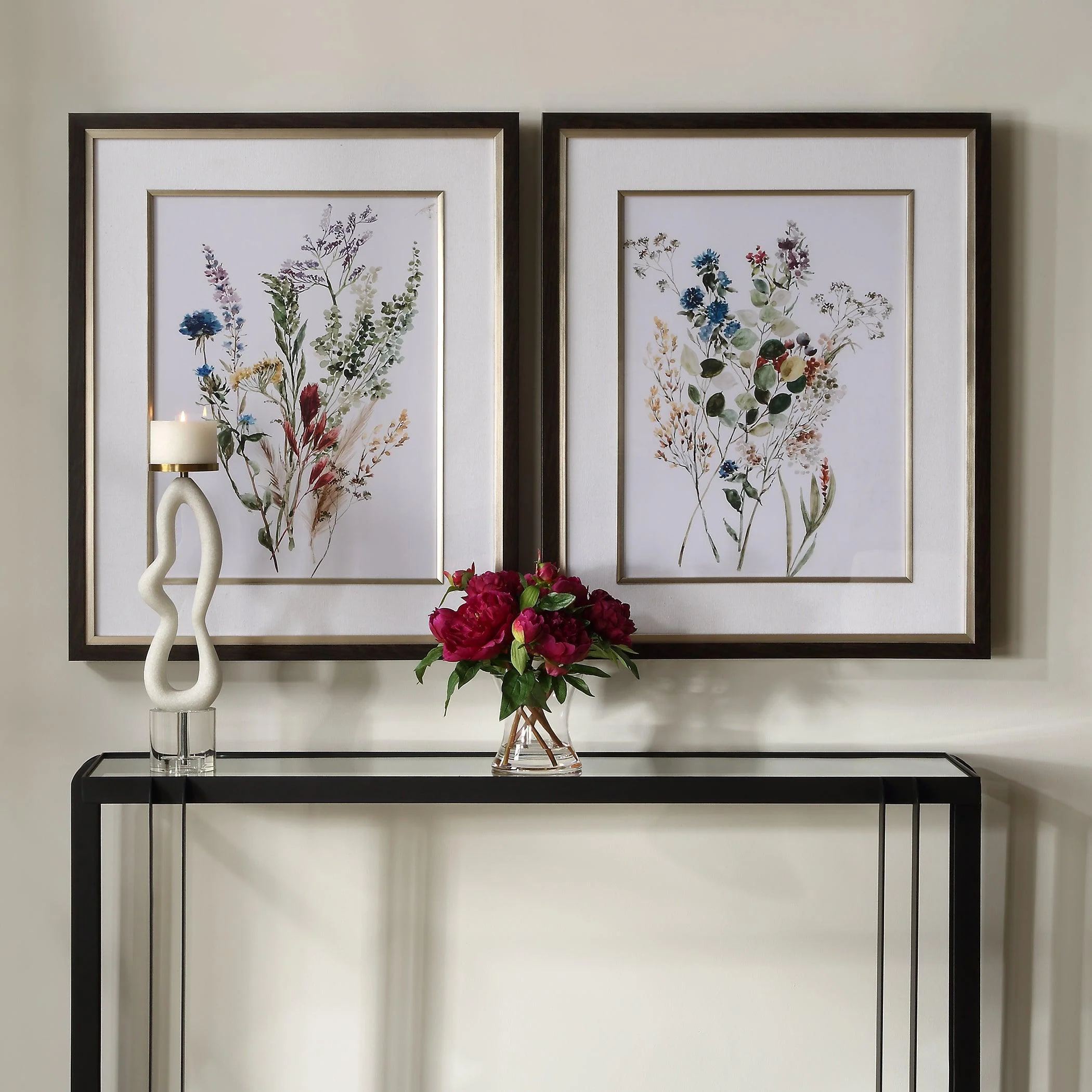Delicate Flowers Framed Prints, S/2 - Remutear