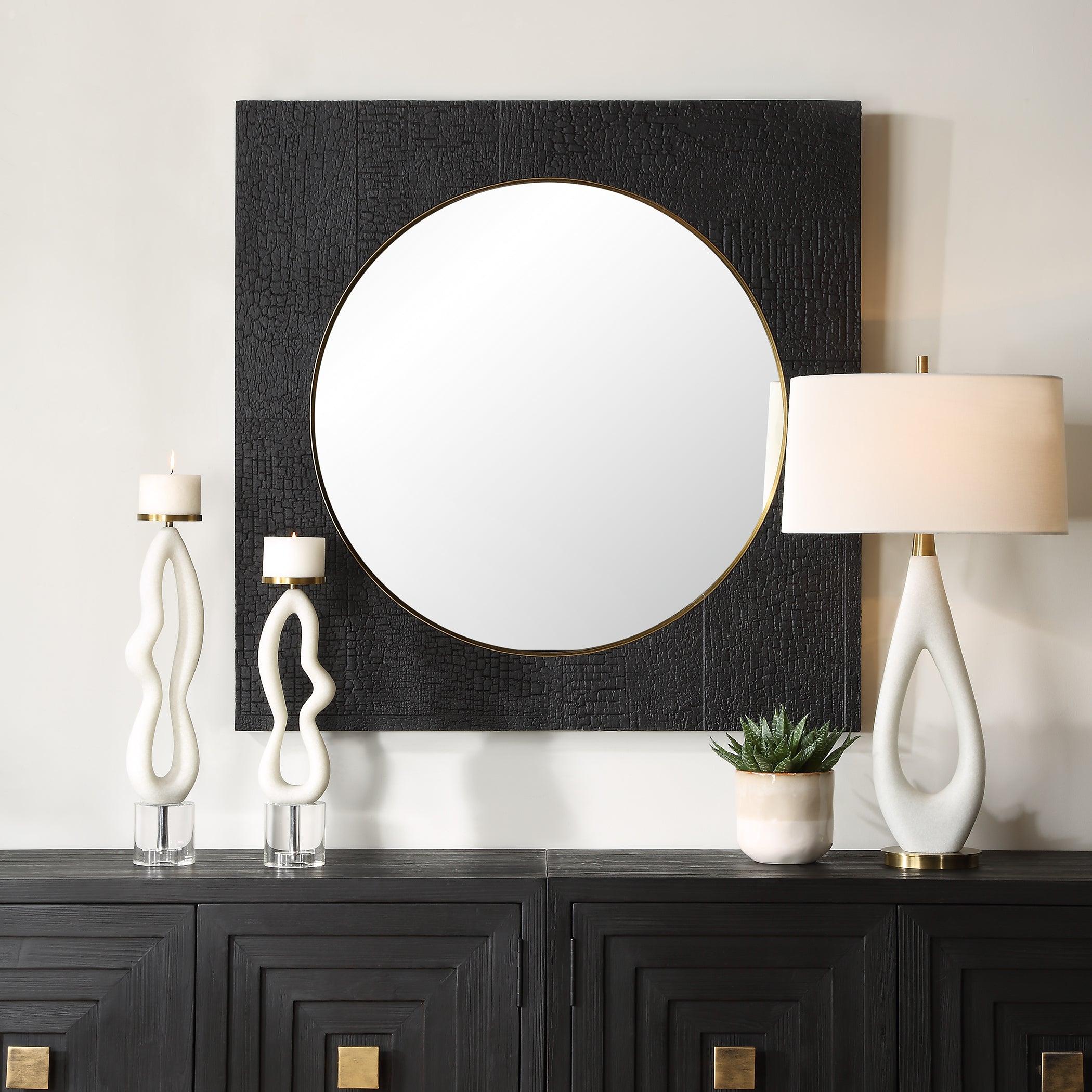 Ember Black Square Mirror - Remutear