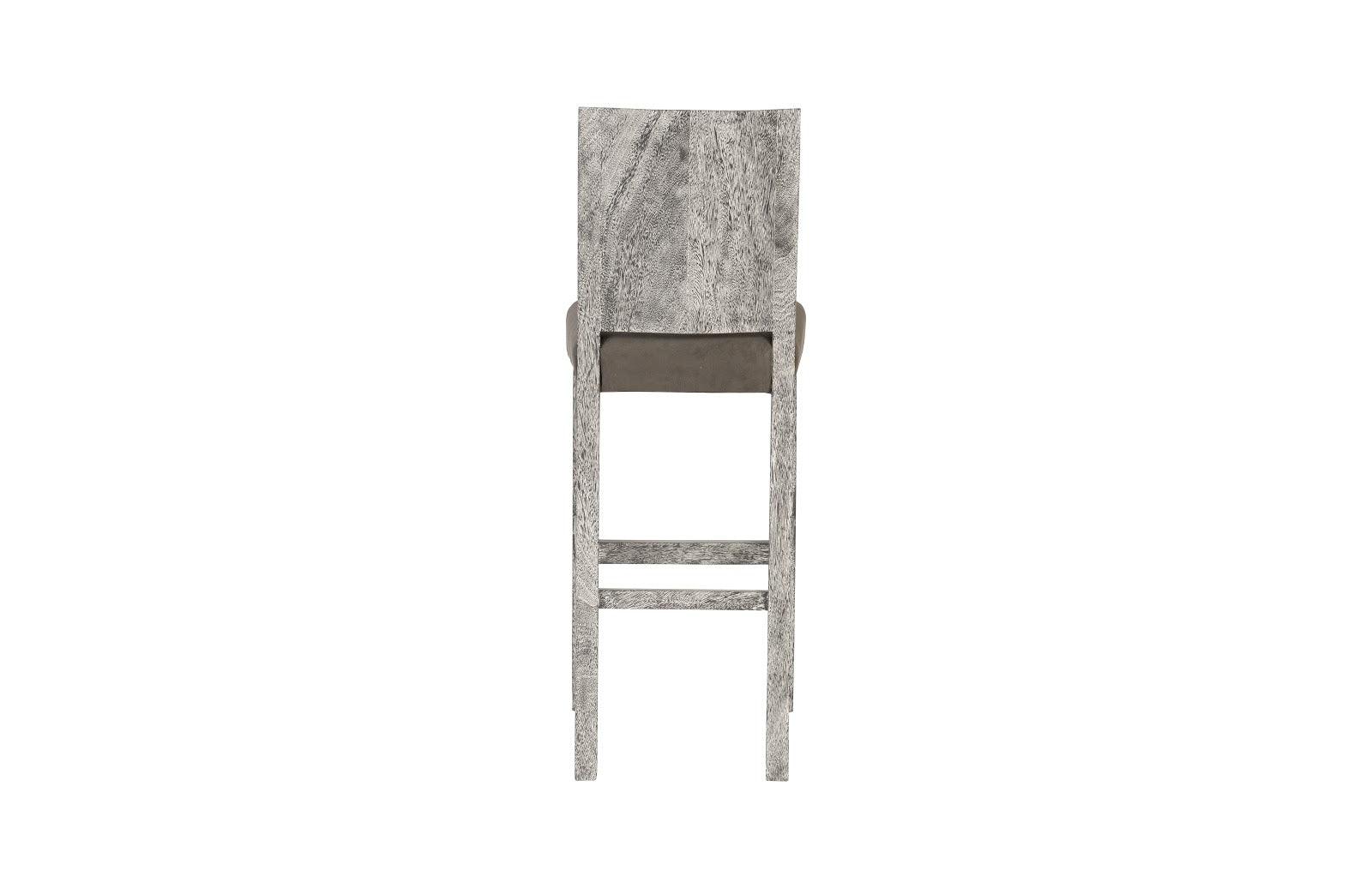 Ophelia Bar Stool, Chamcha Wood, Gray Stone Finish - Remutear