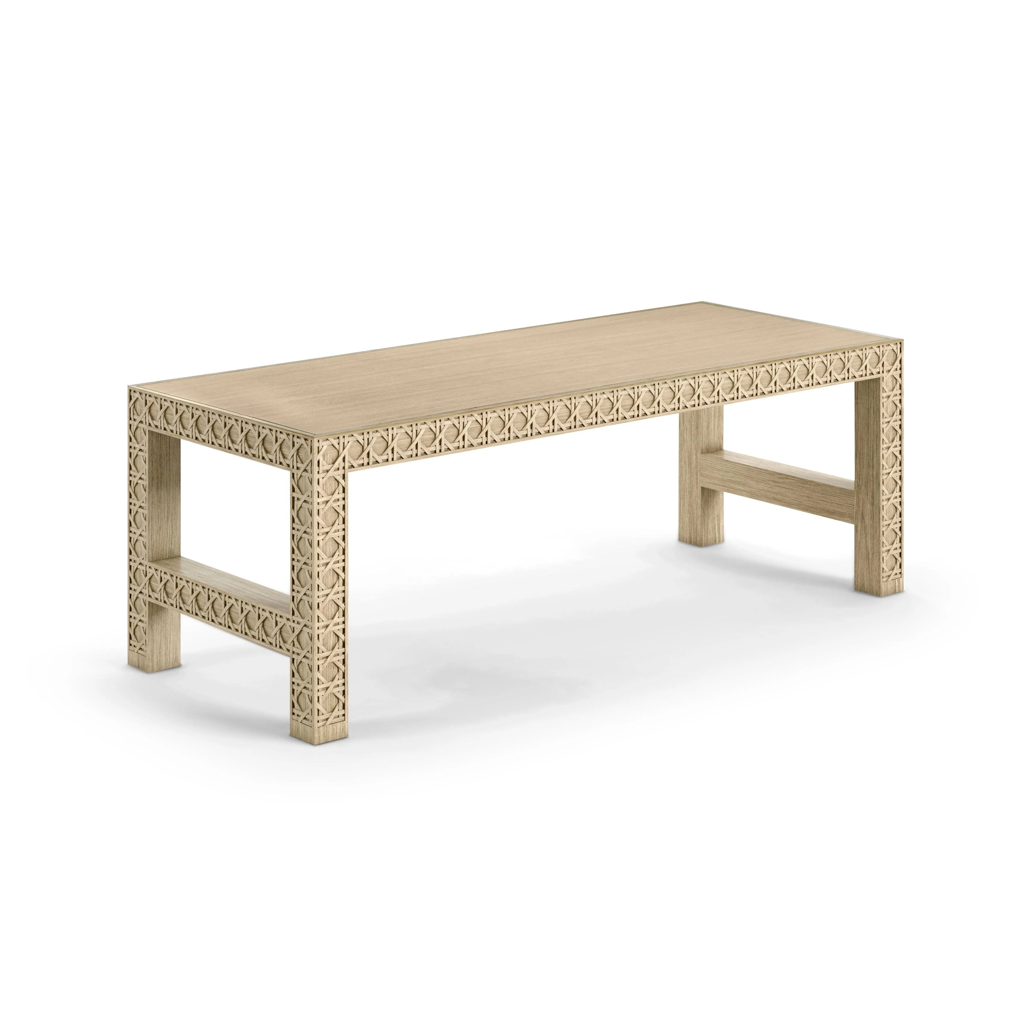 Water Cnoidal Cane Carved Cocktail Table 1 - Remutear