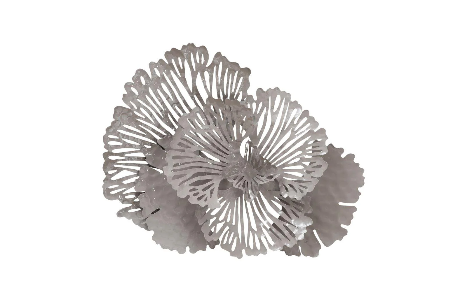 Flower Wall Art, Small, Gray, Metal - Remutear