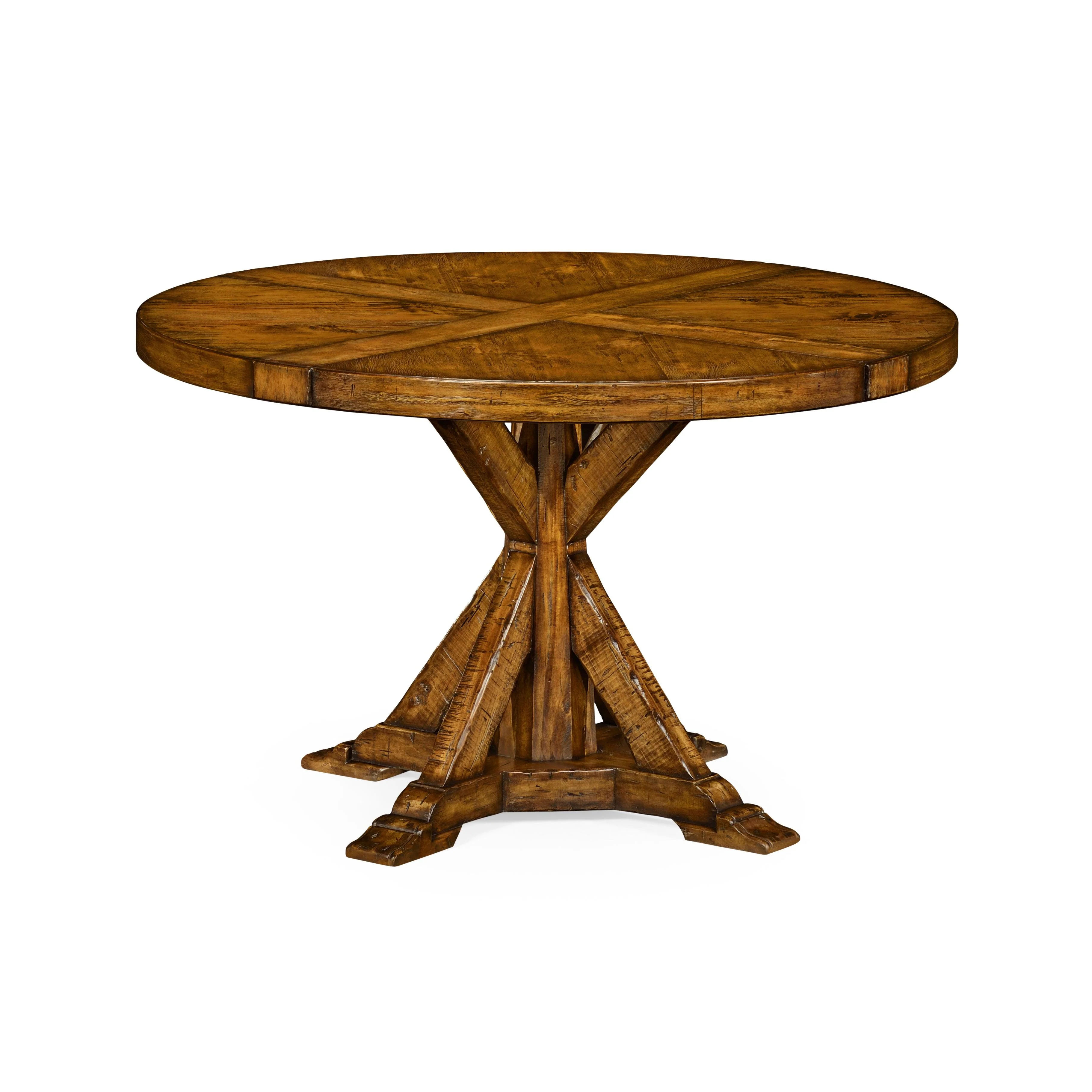 Casual Accents Country Walnut Round Wood Dining Table - Remutear