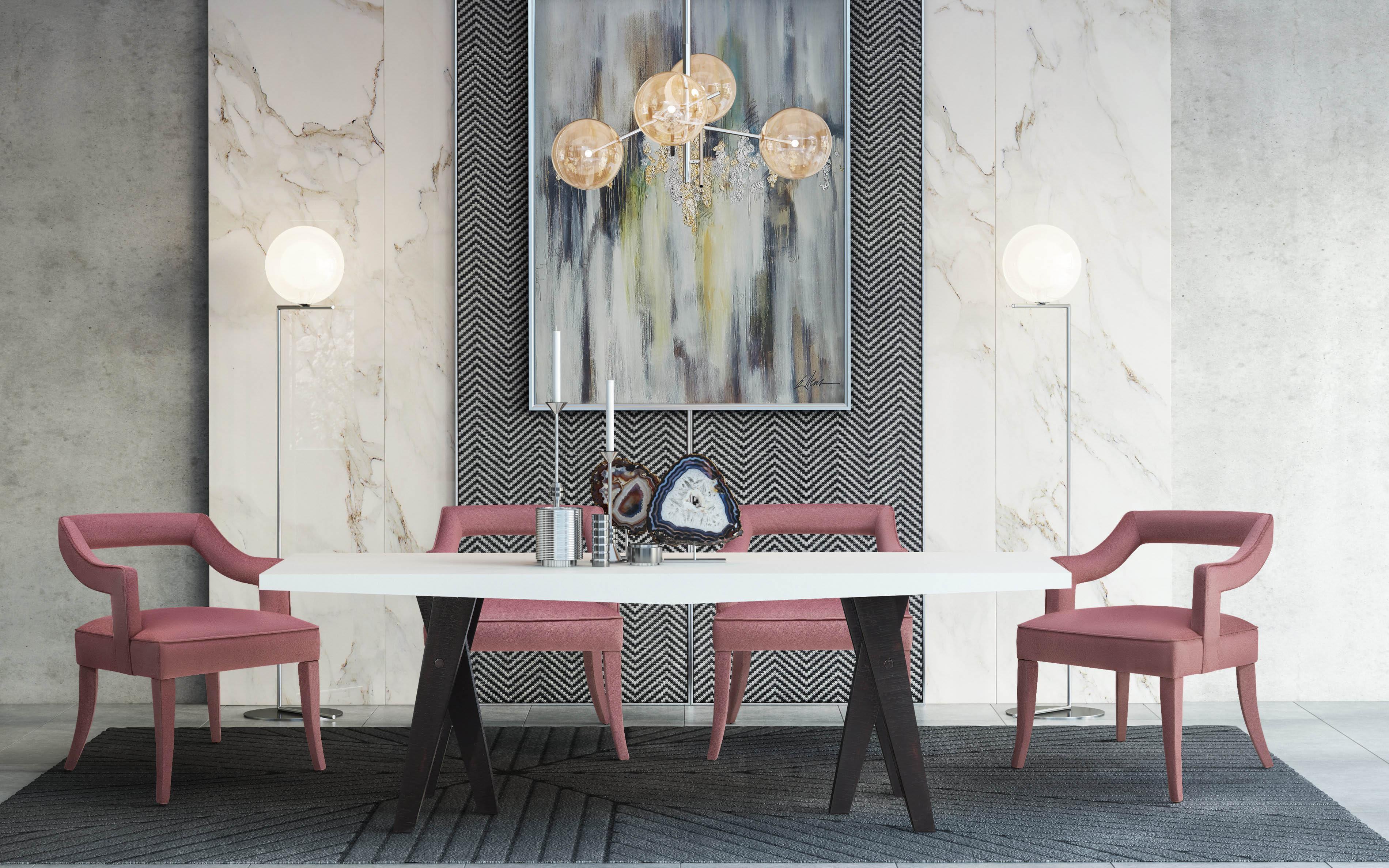 Tiffany Pink Slub Velvet Chair - Remutear
