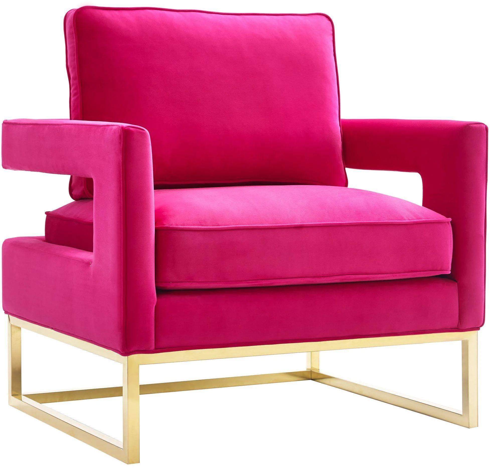 Avery Pink Velvet Chair With Polished Gold Base - Remutear